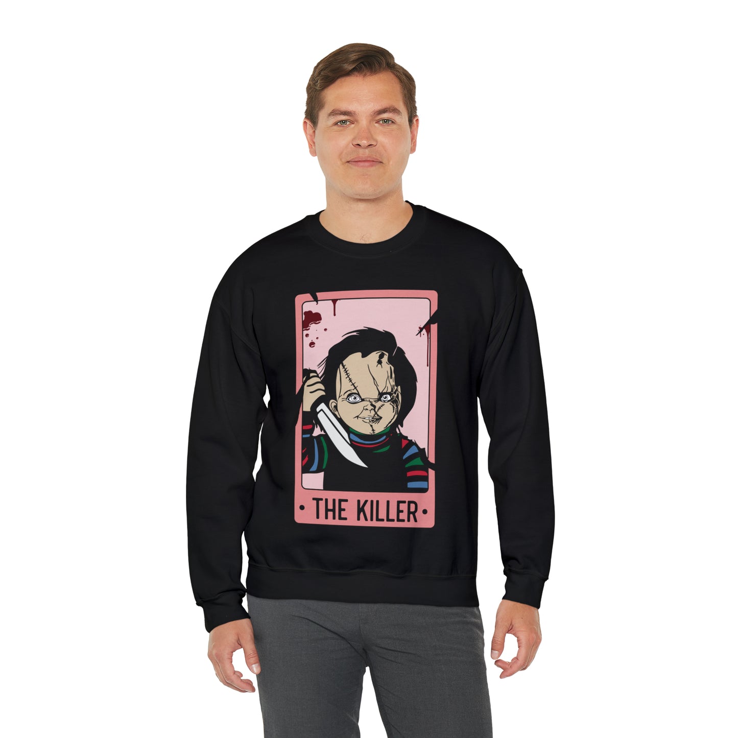 The Killer Tarot Card Unisex Heavy Blend™ Crewneck Sweatshirt