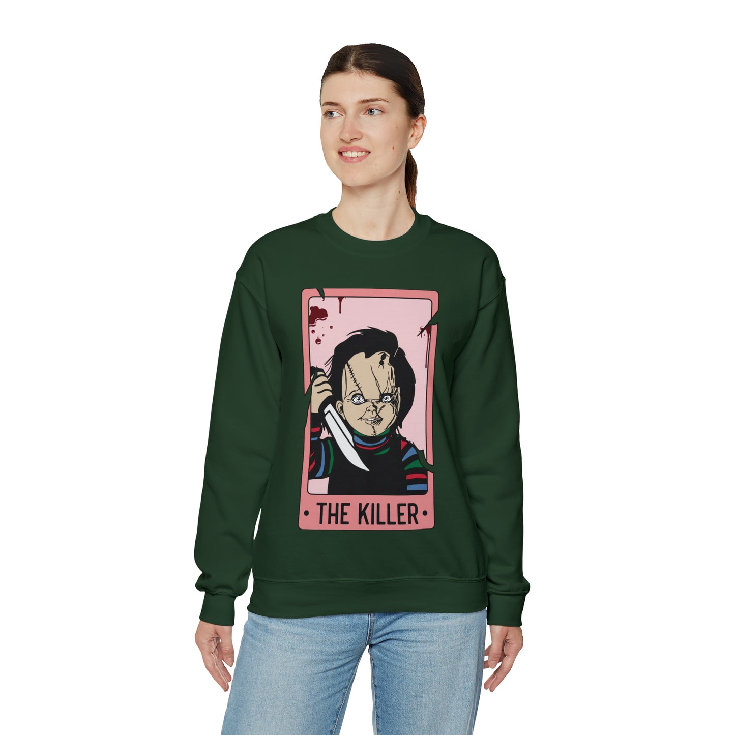 The Killer Tarot Card Unisex Heavy Blend™ Crewneck Sweatshirt