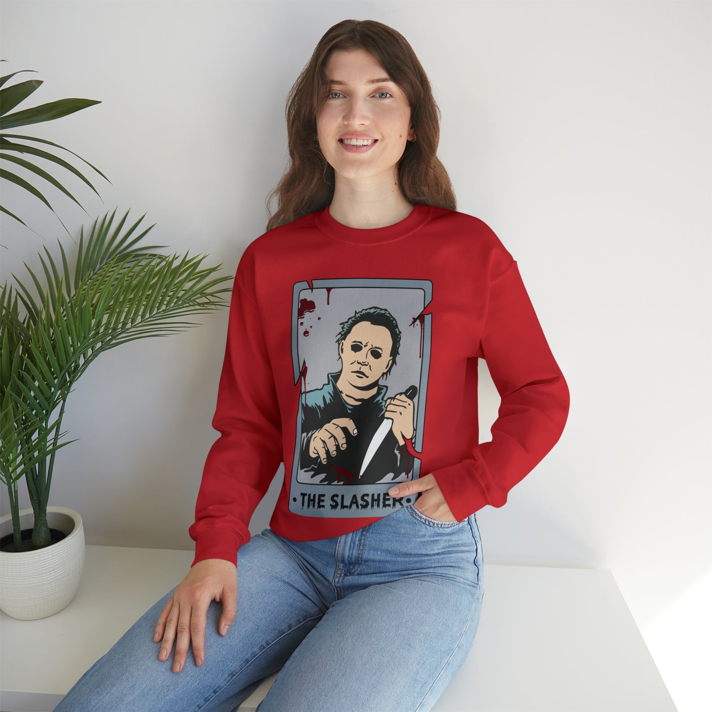 The Slasher Tarot Card Unisex Heavy Blend™ Crewneck Sweatshirt