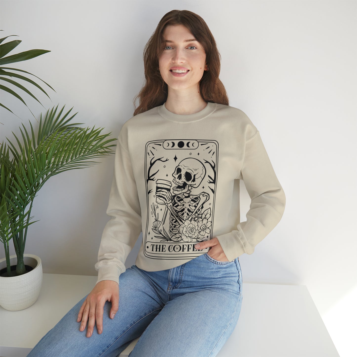 The Coffee Tarot Card Unisex Heavy Blend™ Crewneck Sweatshirt