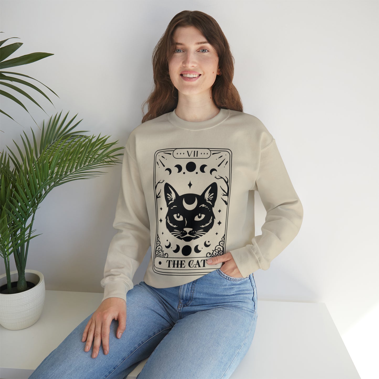 The Cat Tarot Card Unisex Heavy Blend™ Crewneck Sweatshirt