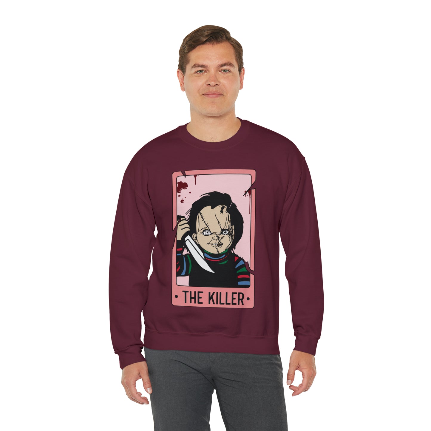 The Killer Tarot Card Unisex Heavy Blend™ Crewneck Sweatshirt
