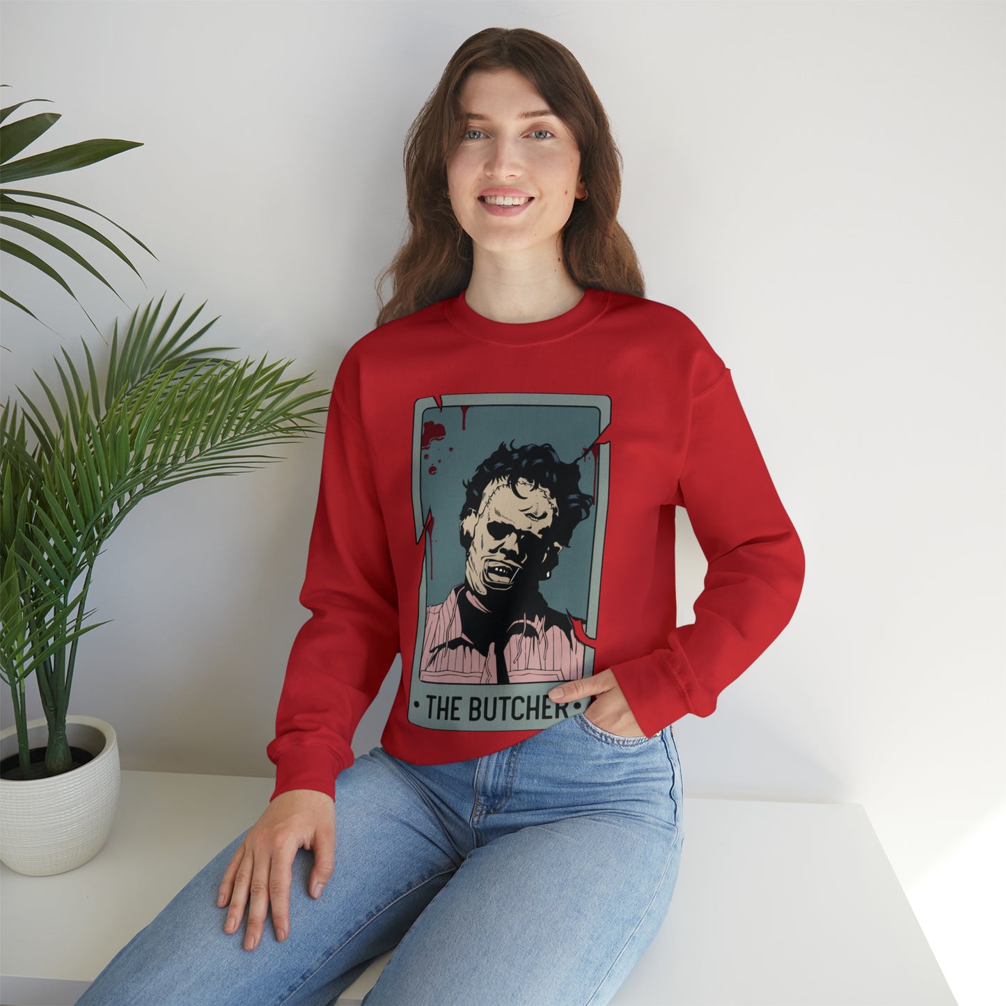 The Butcher Tarot Card Unisex Heavy Blend™ Crewneck Sweatshirt