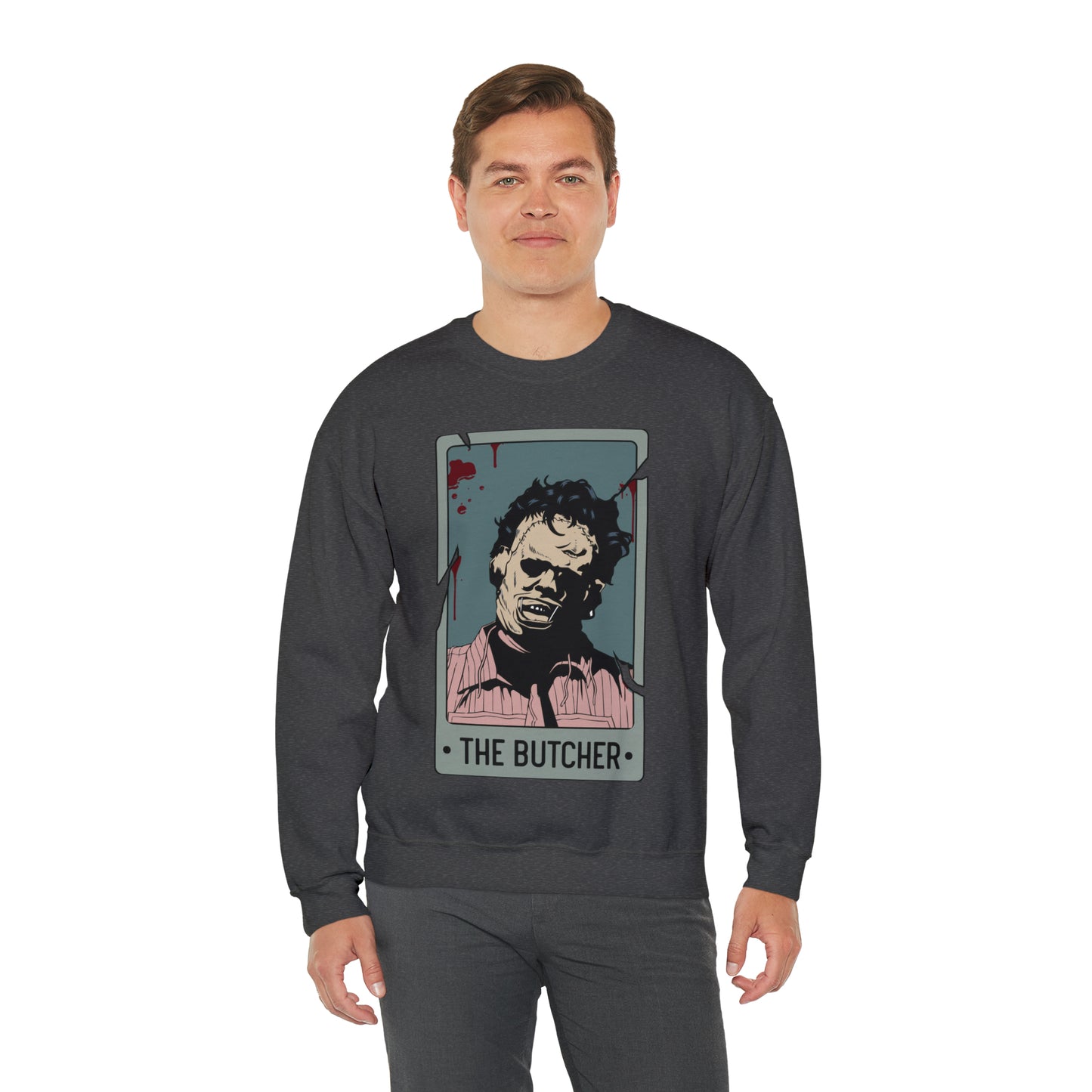 The Butcher Tarot Card Unisex Heavy Blend™ Crewneck Sweatshirt