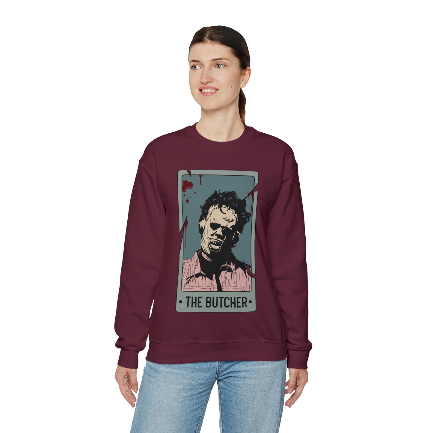 The Butcher Tarot Card Unisex Heavy Blend™ Crewneck Sweatshirt