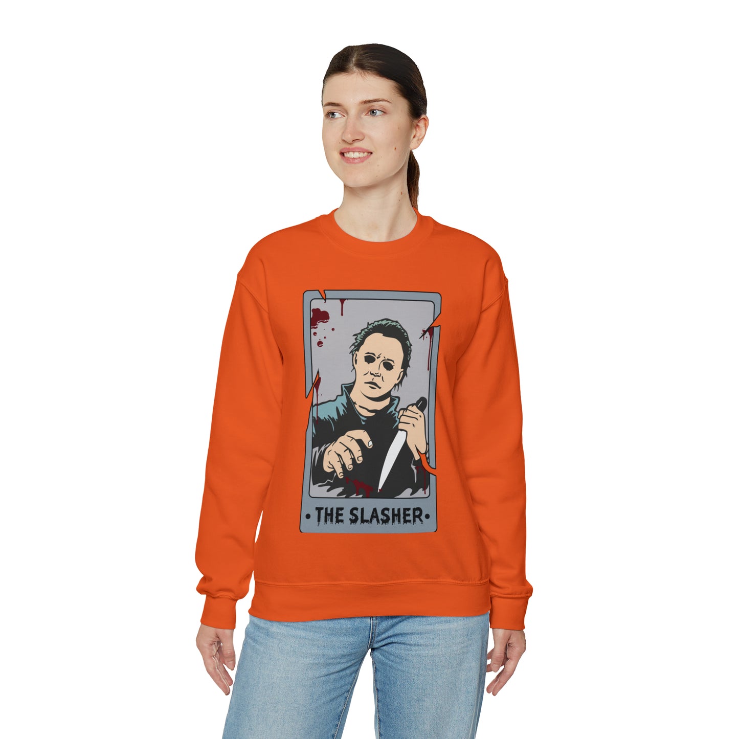 The Slasher Tarot Card Unisex Heavy Blend™ Crewneck Sweatshirt