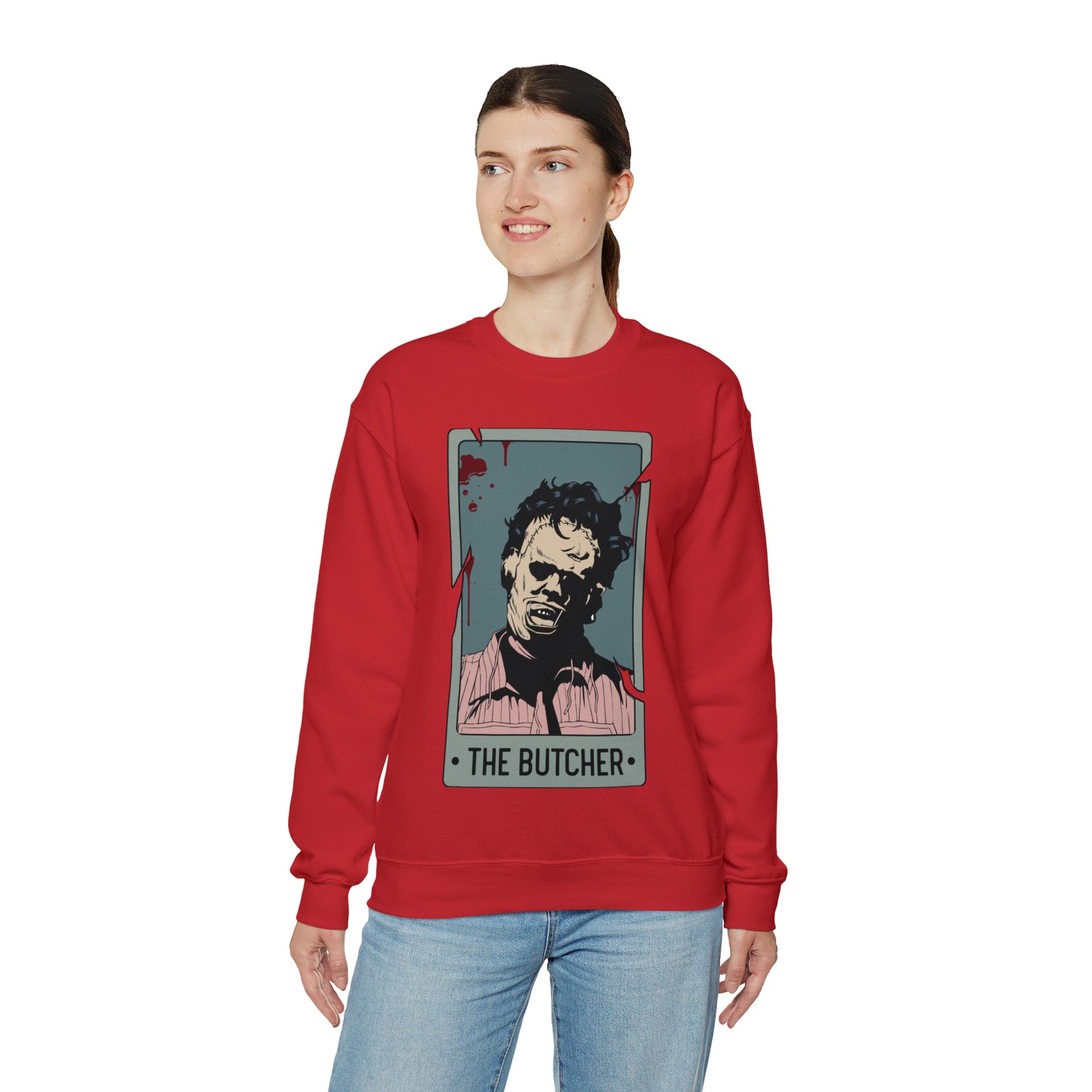 The Butcher Tarot Card Unisex Heavy Blend™ Crewneck Sweatshirt