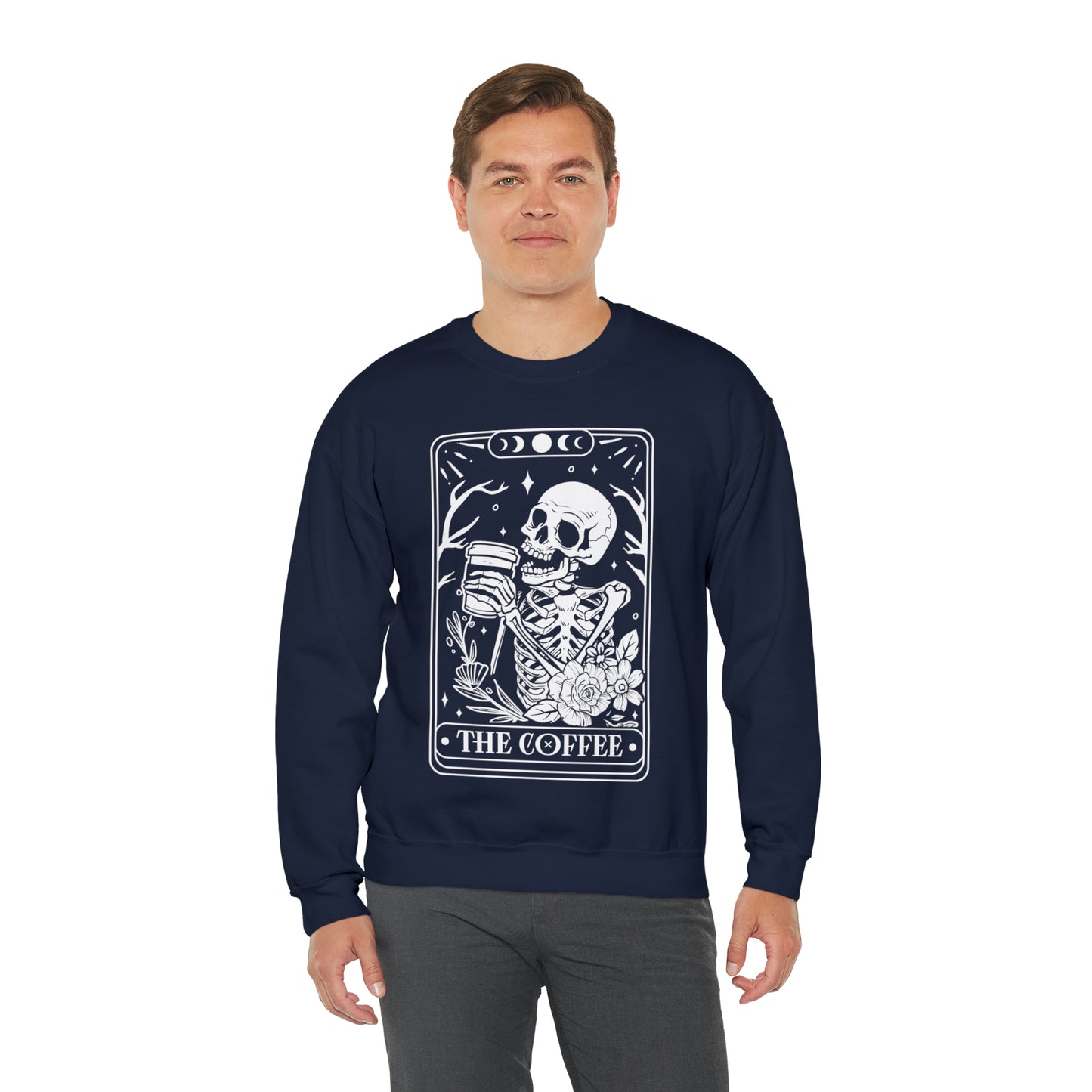 The Coffee Tarot Card Unisex Heavy Blend™ Crewneck Sweatshirt