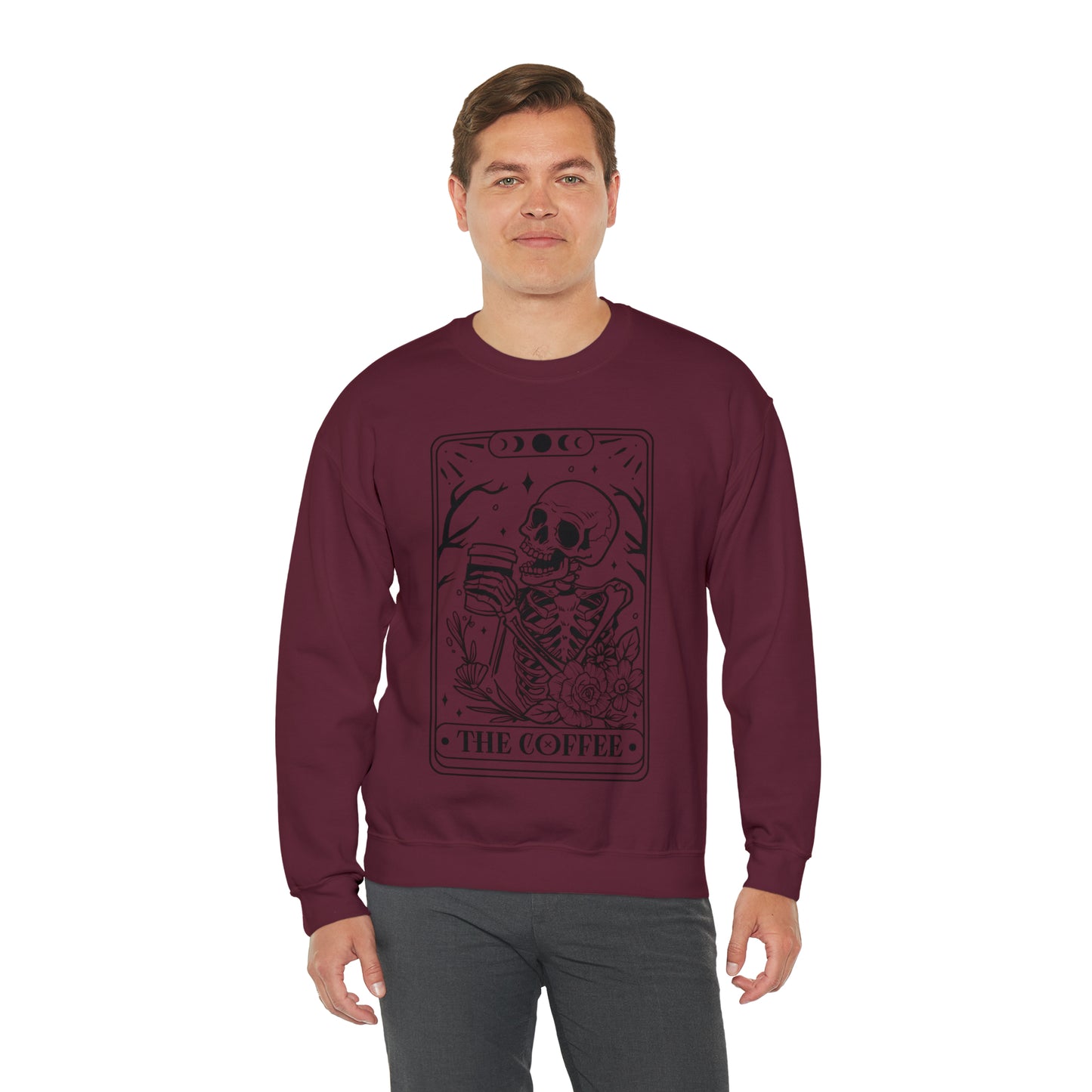 The Coffee Tarot Card Unisex Heavy Blend™ Crewneck Sweatshirt