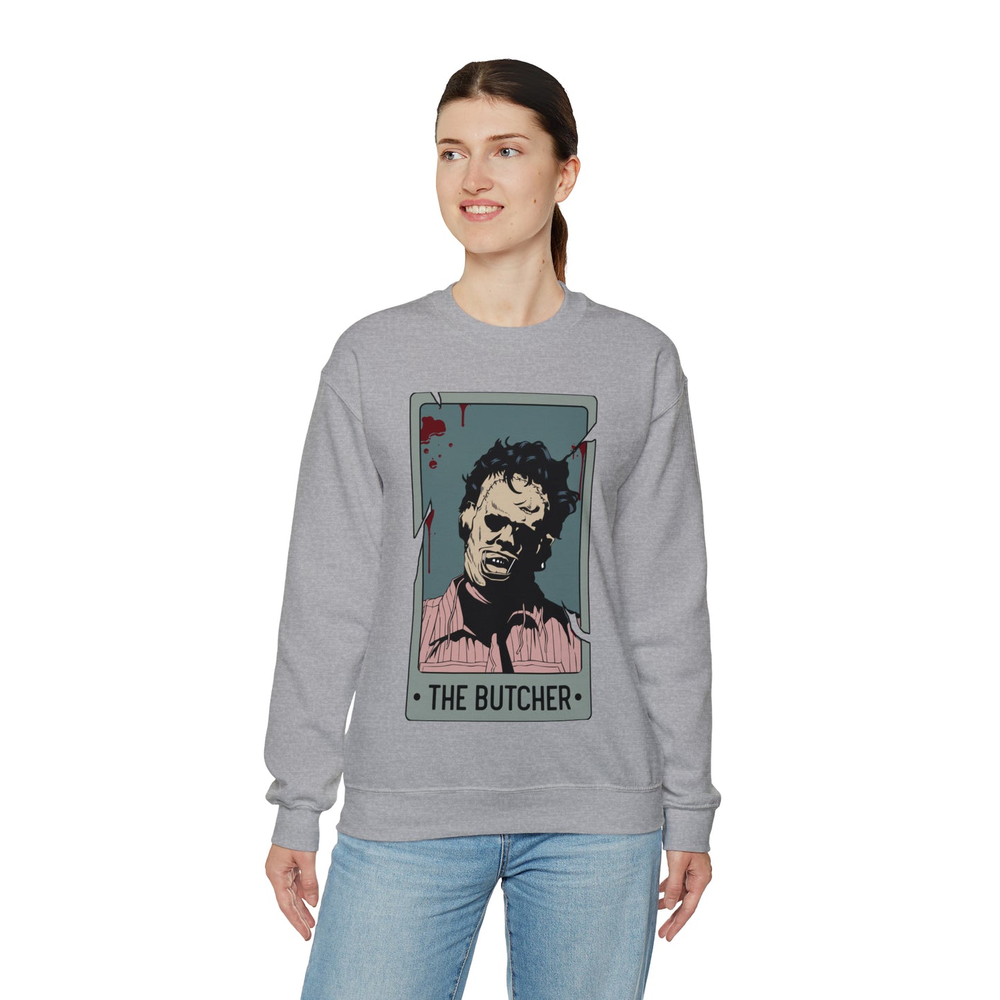The Butcher Tarot Card Unisex Heavy Blend™ Crewneck Sweatshirt