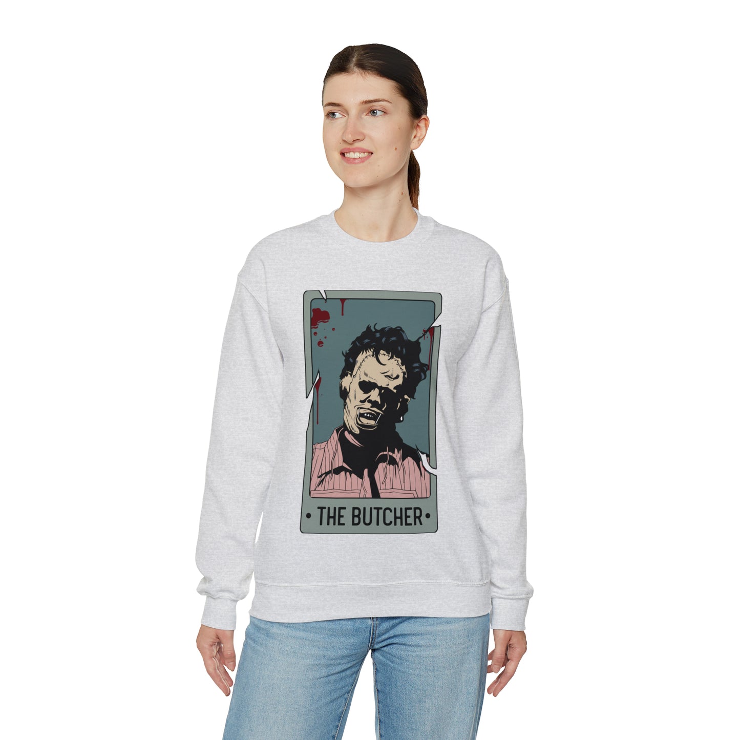The Butcher Tarot Card Unisex Heavy Blend™ Crewneck Sweatshirt