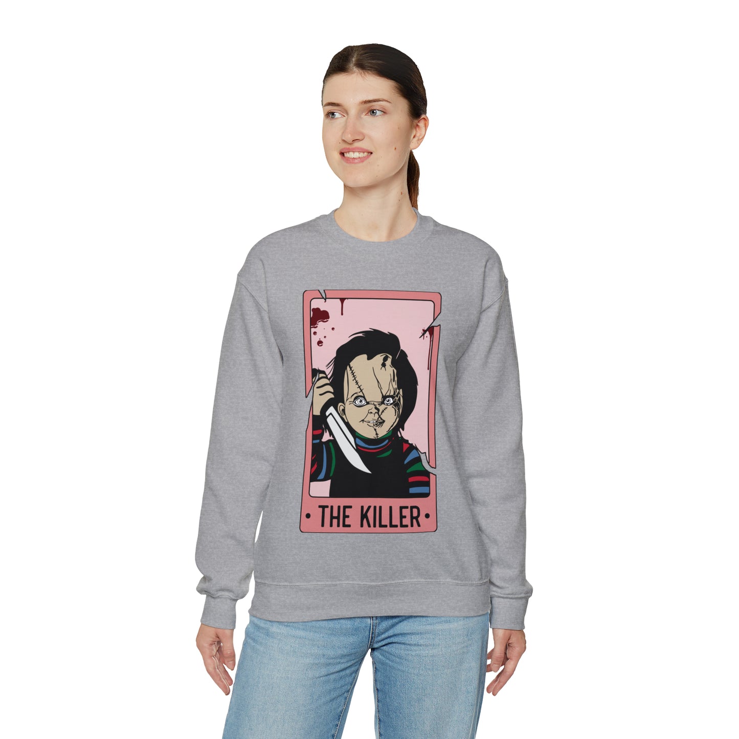 The Killer Tarot Card Unisex Heavy Blend™ Crewneck Sweatshirt