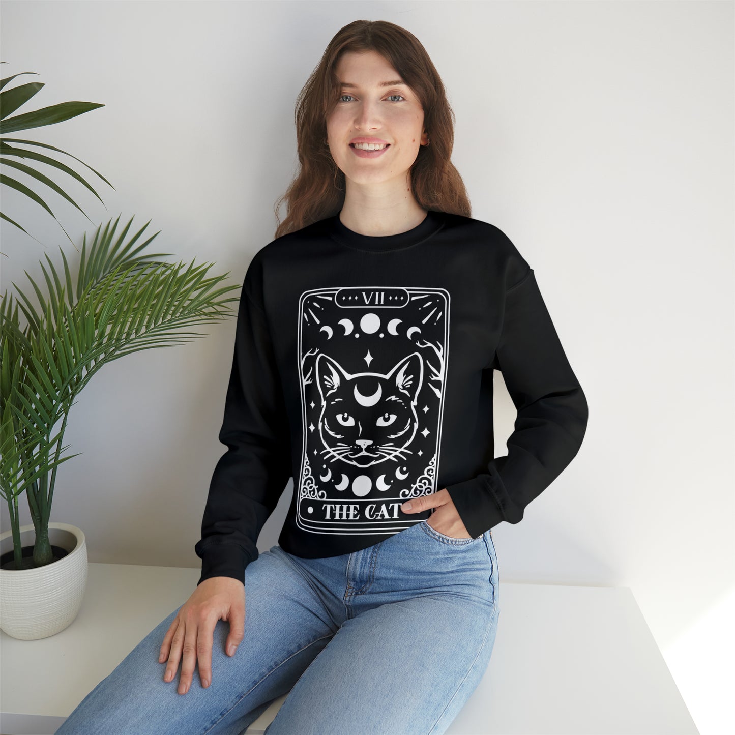 The Cat Tarot Card Unisex Heavy Blend™ Crewneck Sweatshirt