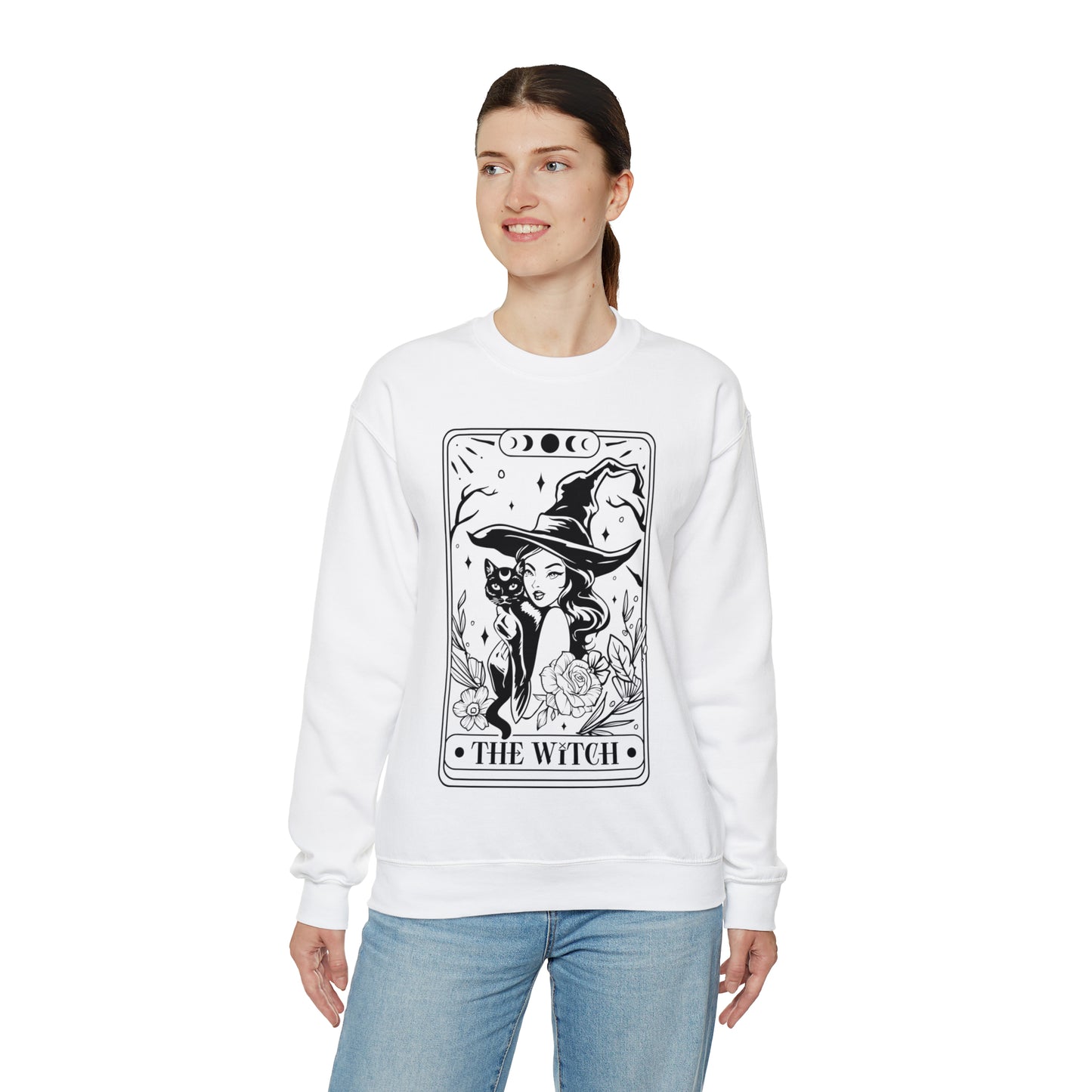 The Witch Tarot Card Unisex Heavy Blend™ Crewneck Sweatshirt