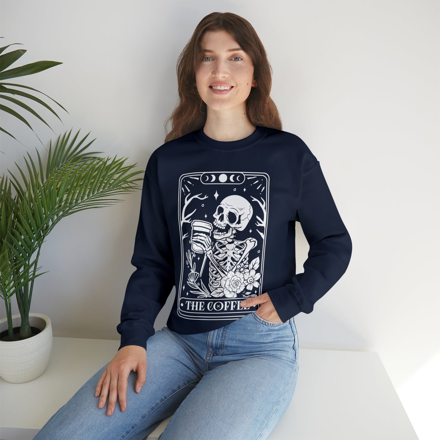 The Coffee Tarot Card Unisex Heavy Blend™ Crewneck Sweatshirt