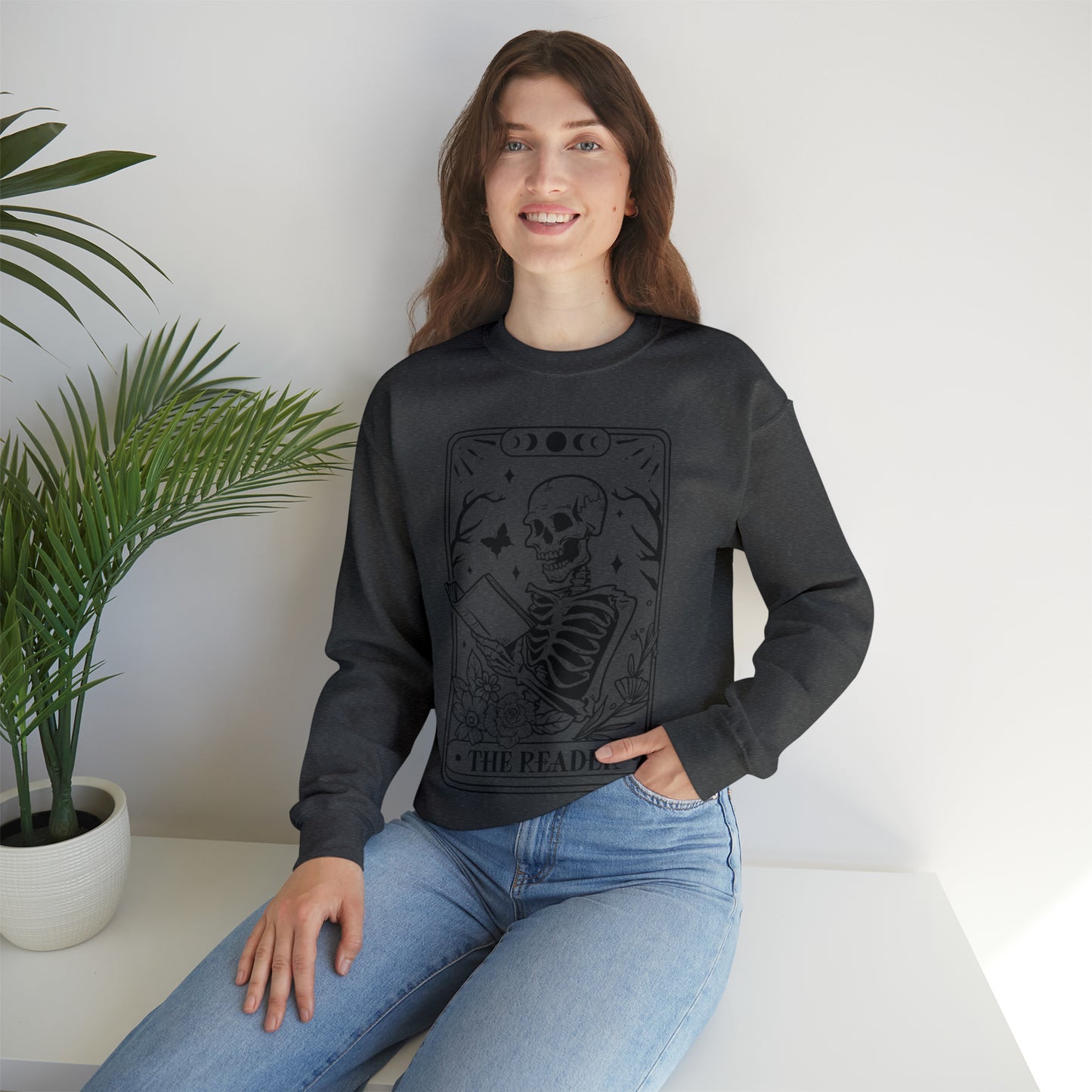 The Reader Tarot Card Unisex Heavy Blend™ Crewneck Sweatshirt