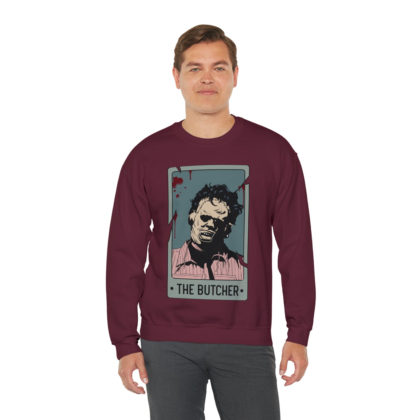 The Butcher Tarot Card Unisex Heavy Blend™ Crewneck Sweatshirt