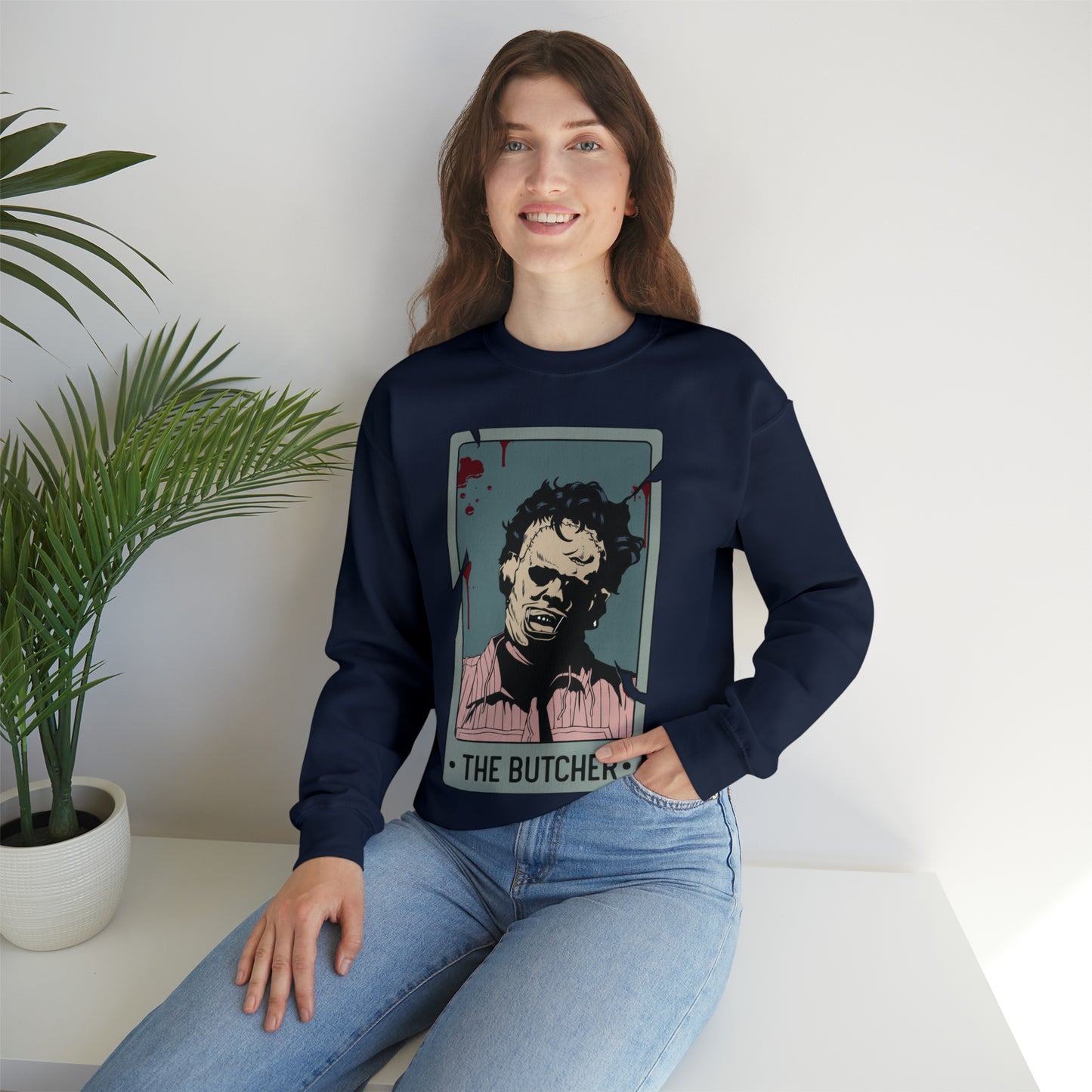 The Butcher Tarot Card Unisex Heavy Blend™ Crewneck Sweatshirt