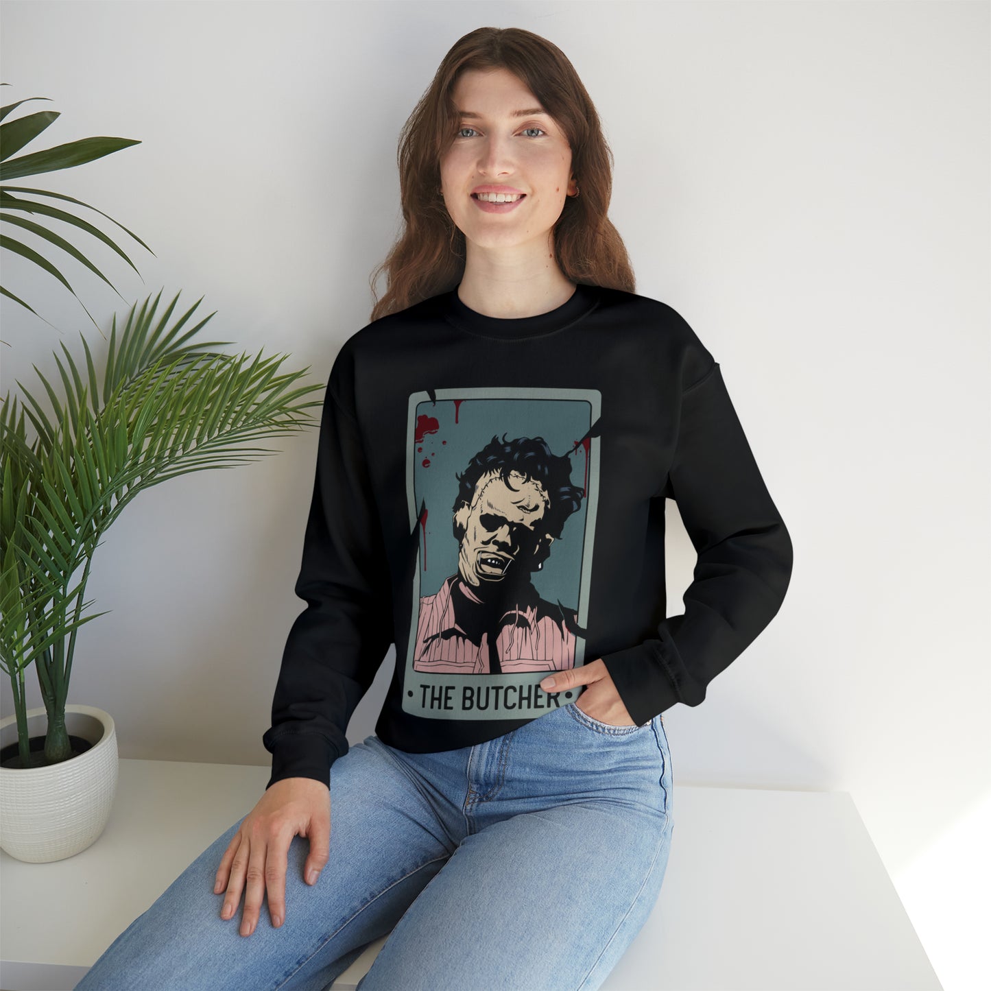 The Butcher Tarot Card Unisex Heavy Blend™ Crewneck Sweatshirt