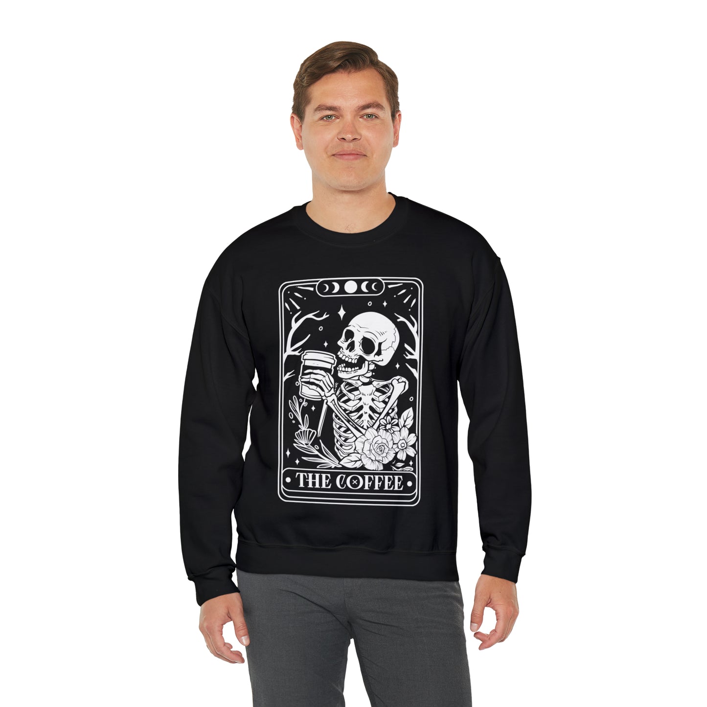 The Coffee Tarot Card Unisex Heavy Blend™ Crewneck Sweatshirt