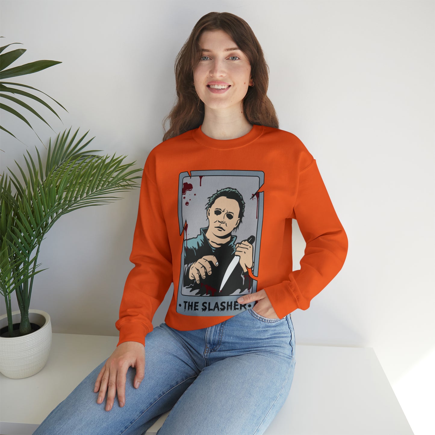 The Slasher Tarot Card Unisex Heavy Blend™ Crewneck Sweatshirt