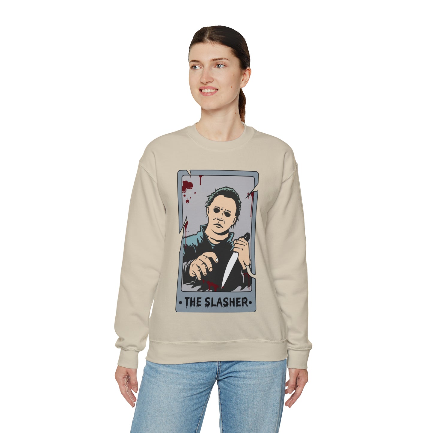 The Slasher Tarot Card Unisex Heavy Blend™ Crewneck Sweatshirt