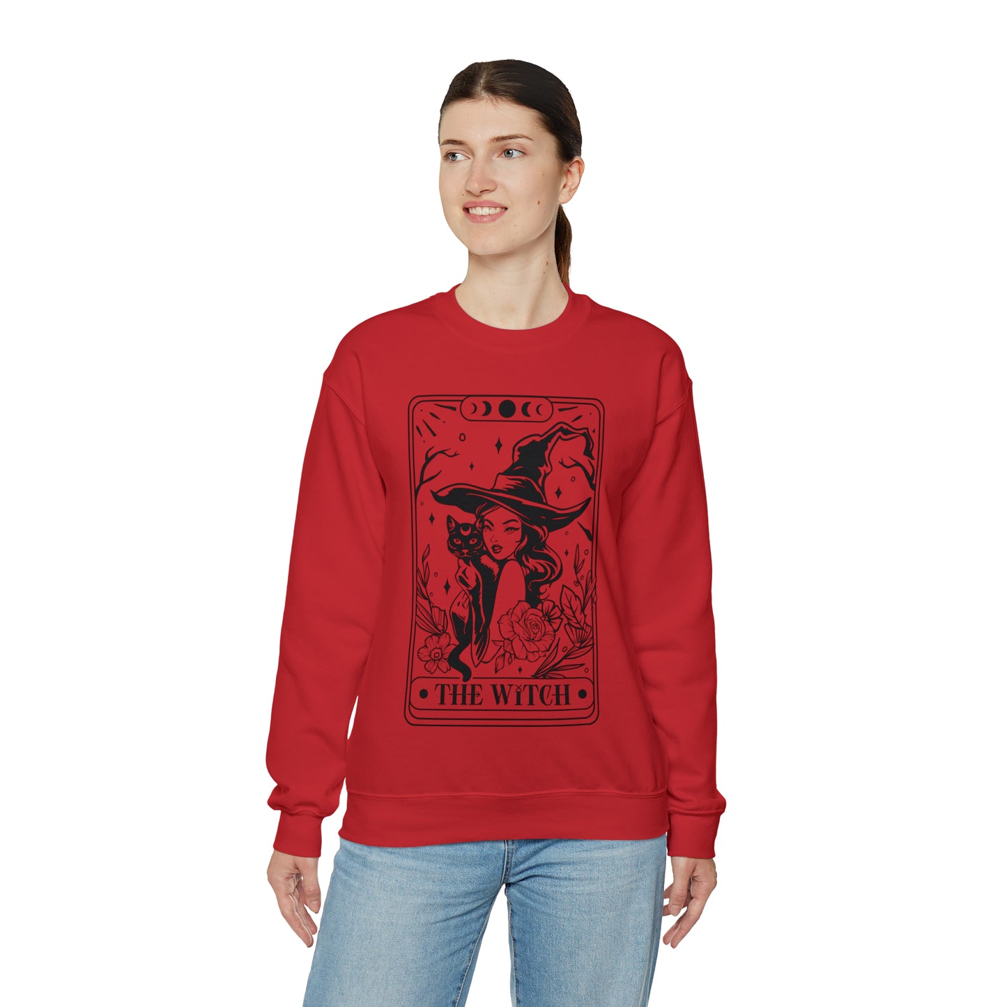 The Witch Tarot Card Unisex Heavy Blend™ Crewneck Sweatshirt