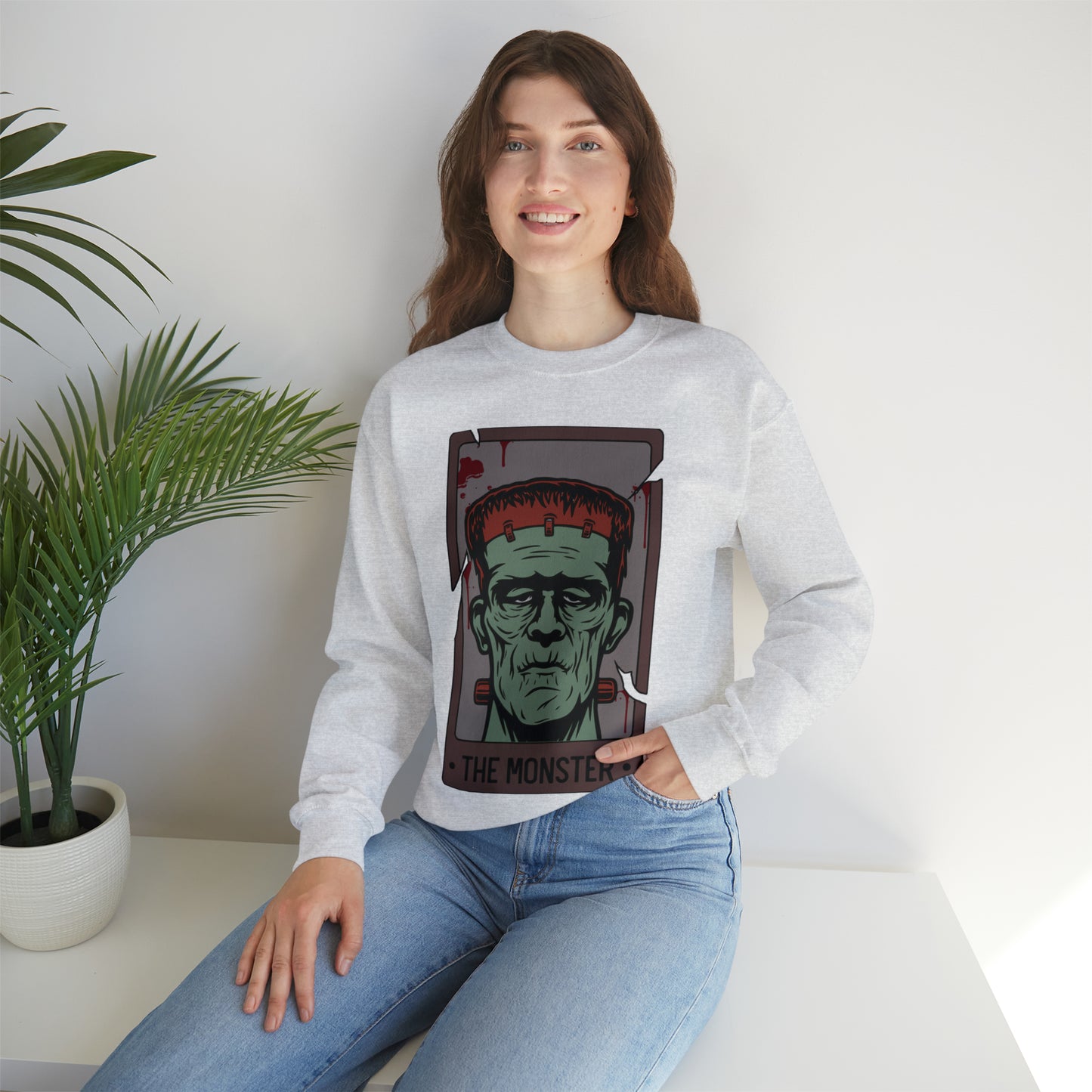 The Monster Tarot Card Unisex Heavy Blend™ Crewneck Sweatshirt