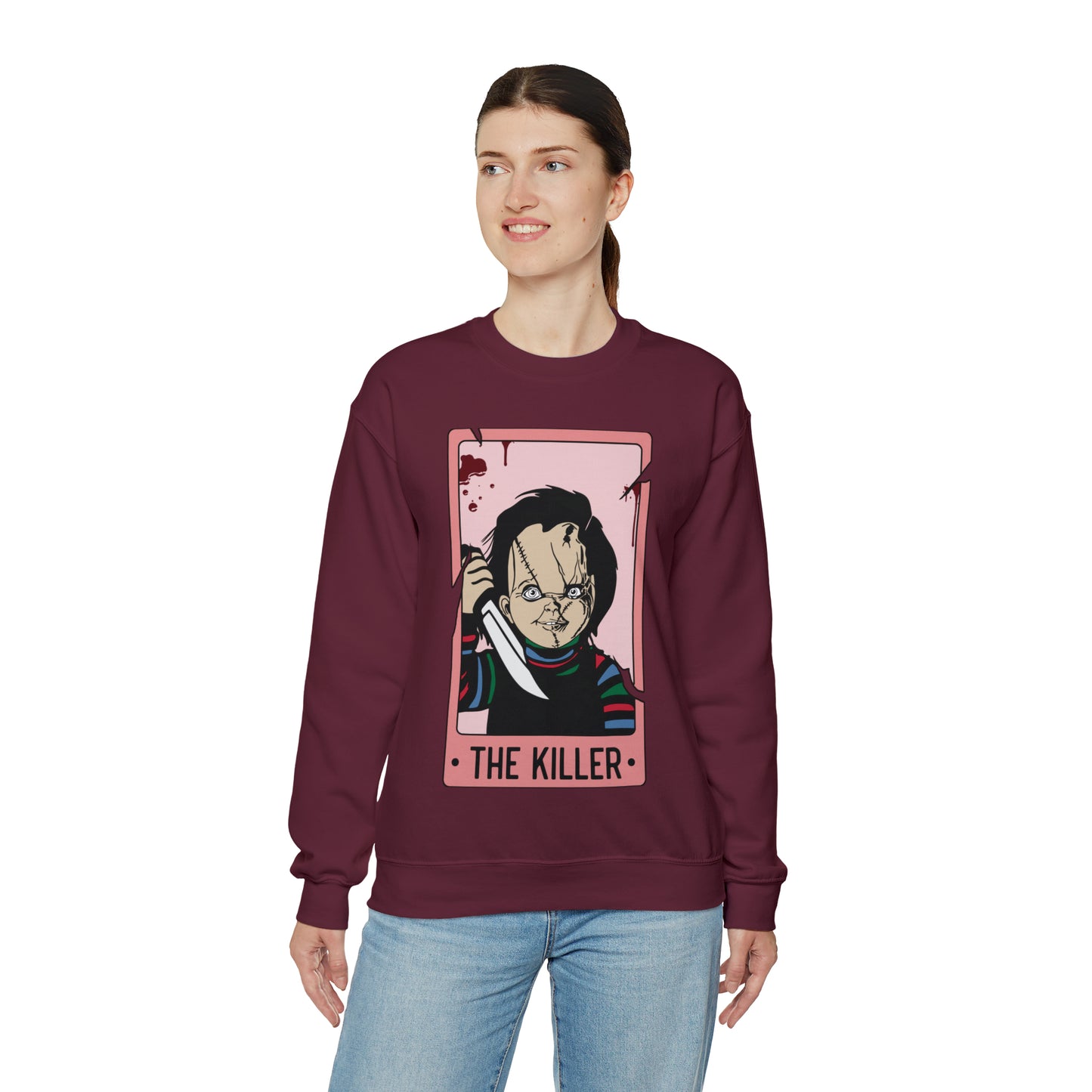 The Killer Tarot Card Unisex Heavy Blend™ Crewneck Sweatshirt