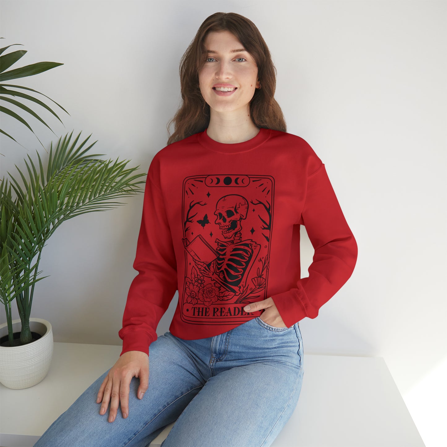 The Reader Tarot Card Unisex Heavy Blend™ Crewneck Sweatshirt