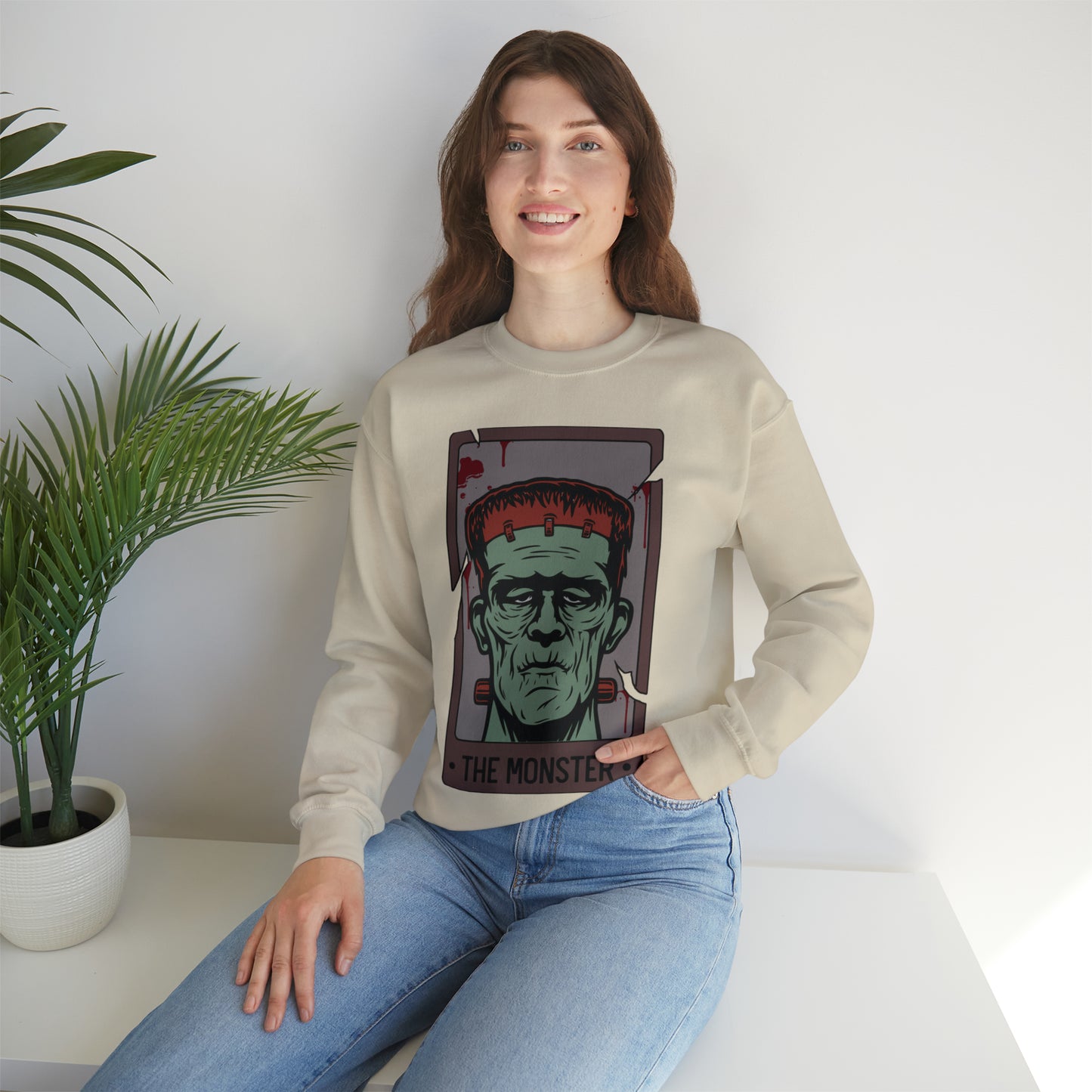 The Monster Tarot Card Unisex Heavy Blend™ Crewneck Sweatshirt