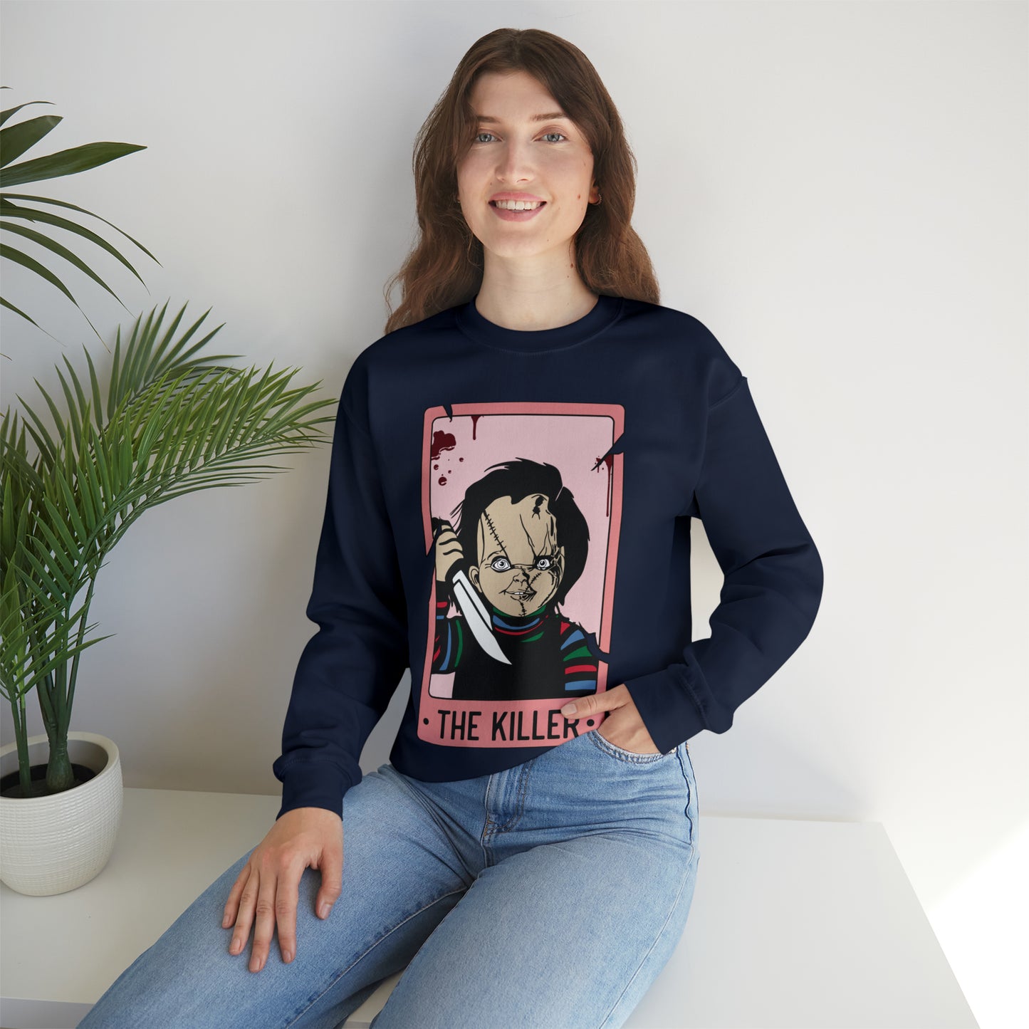 The Killer Tarot Card Unisex Heavy Blend™ Crewneck Sweatshirt