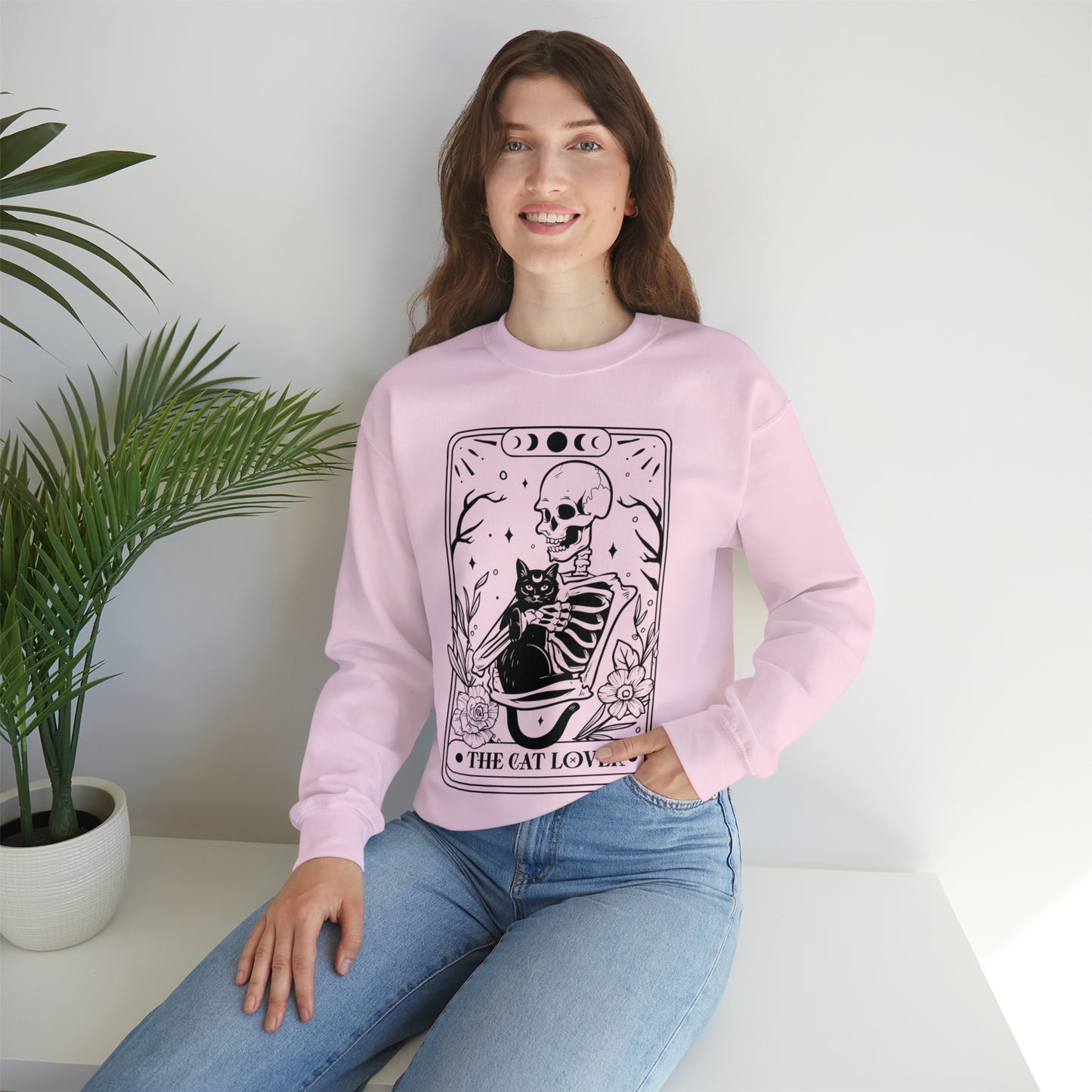 The Cat Lover Tarot Card Unisex Heavy Blend™ Crewneck Sweatshirt