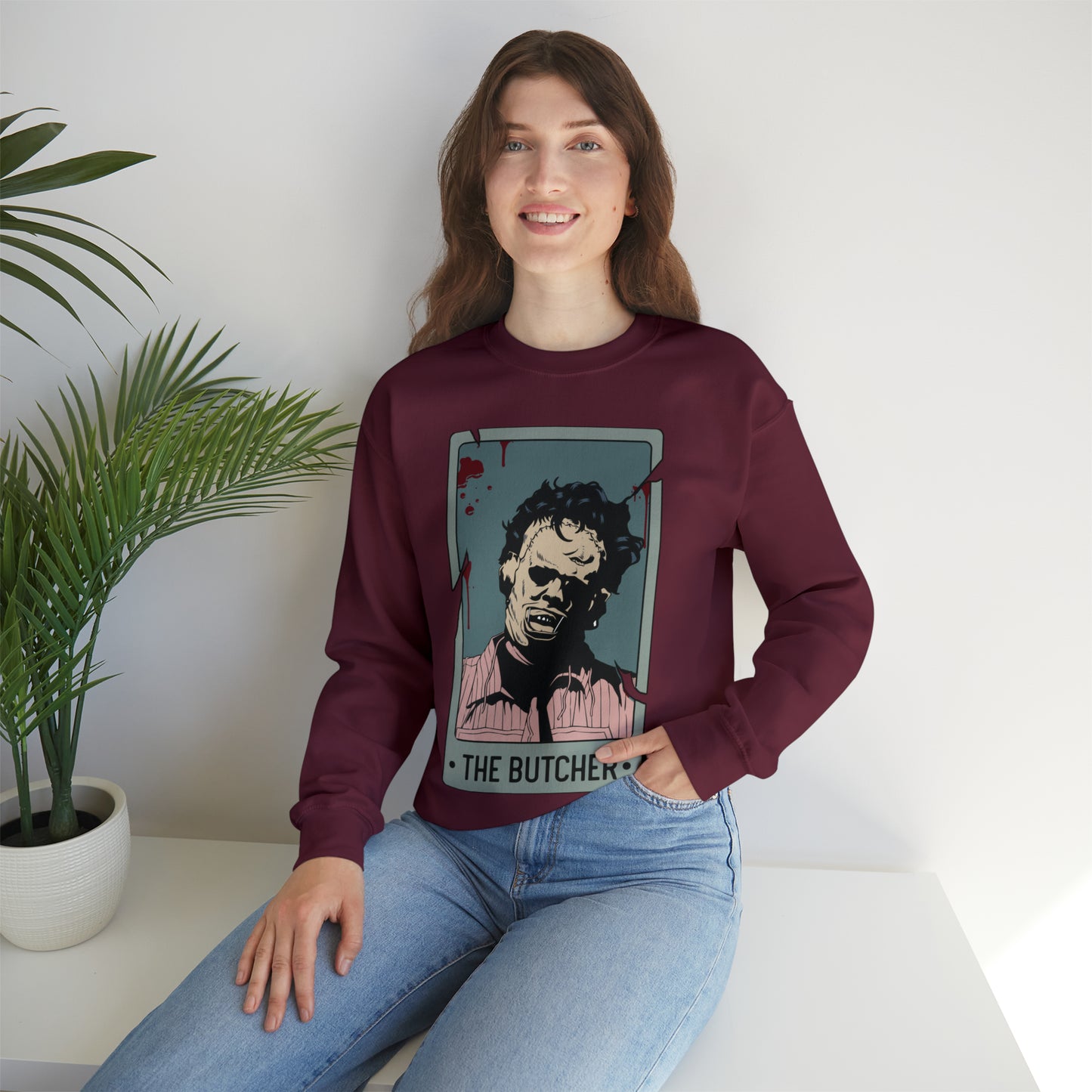The Butcher Tarot Card Unisex Heavy Blend™ Crewneck Sweatshirt