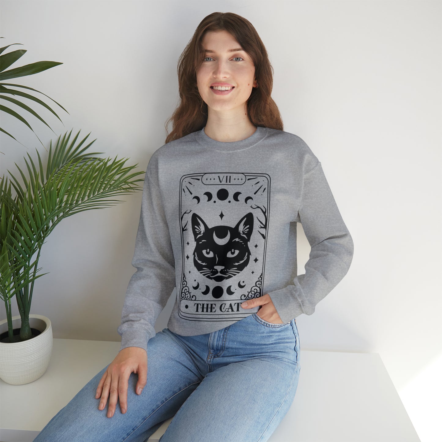 The Cat Tarot Card Unisex Heavy Blend™ Crewneck Sweatshirt