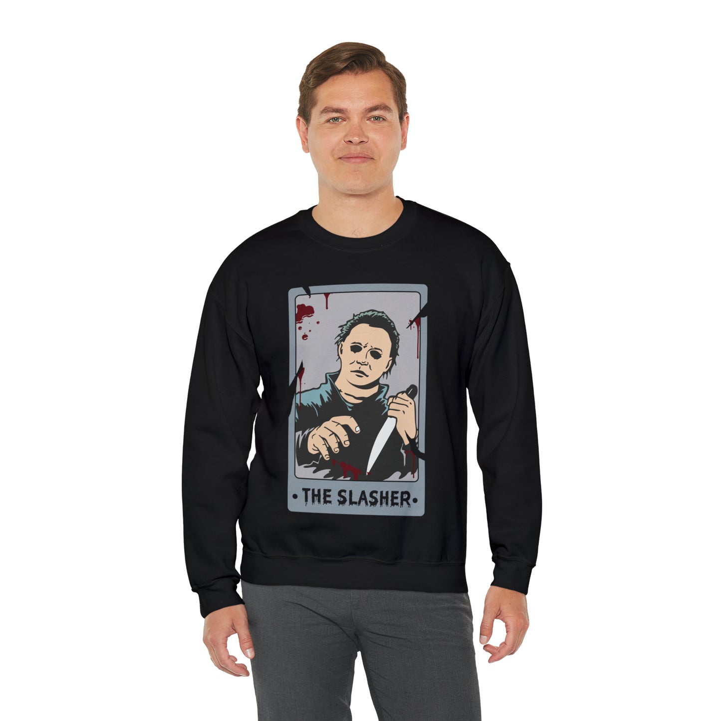 The Slasher Tarot Card Unisex Heavy Blend™ Crewneck Sweatshirt