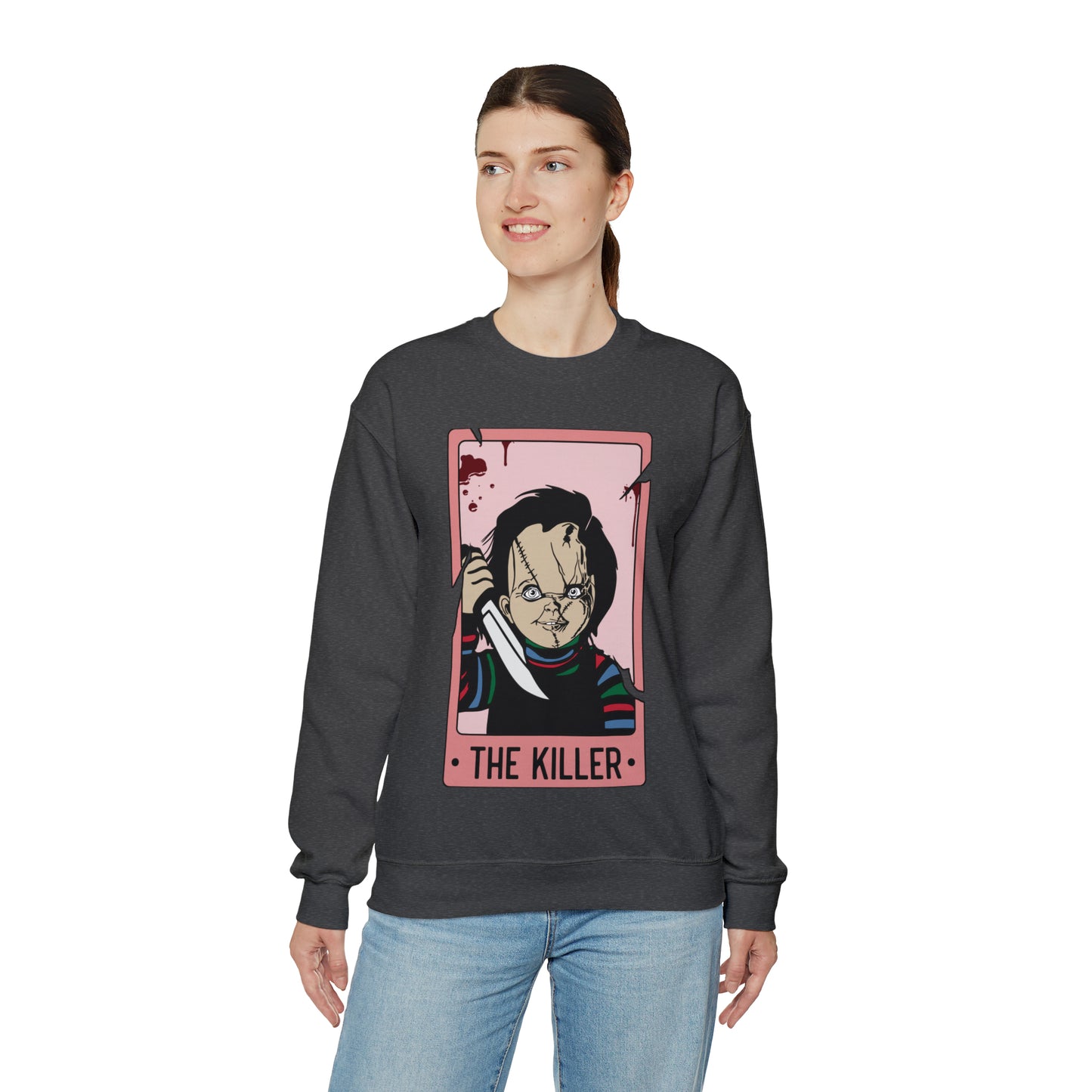 The Killer Tarot Card Unisex Heavy Blend™ Crewneck Sweatshirt