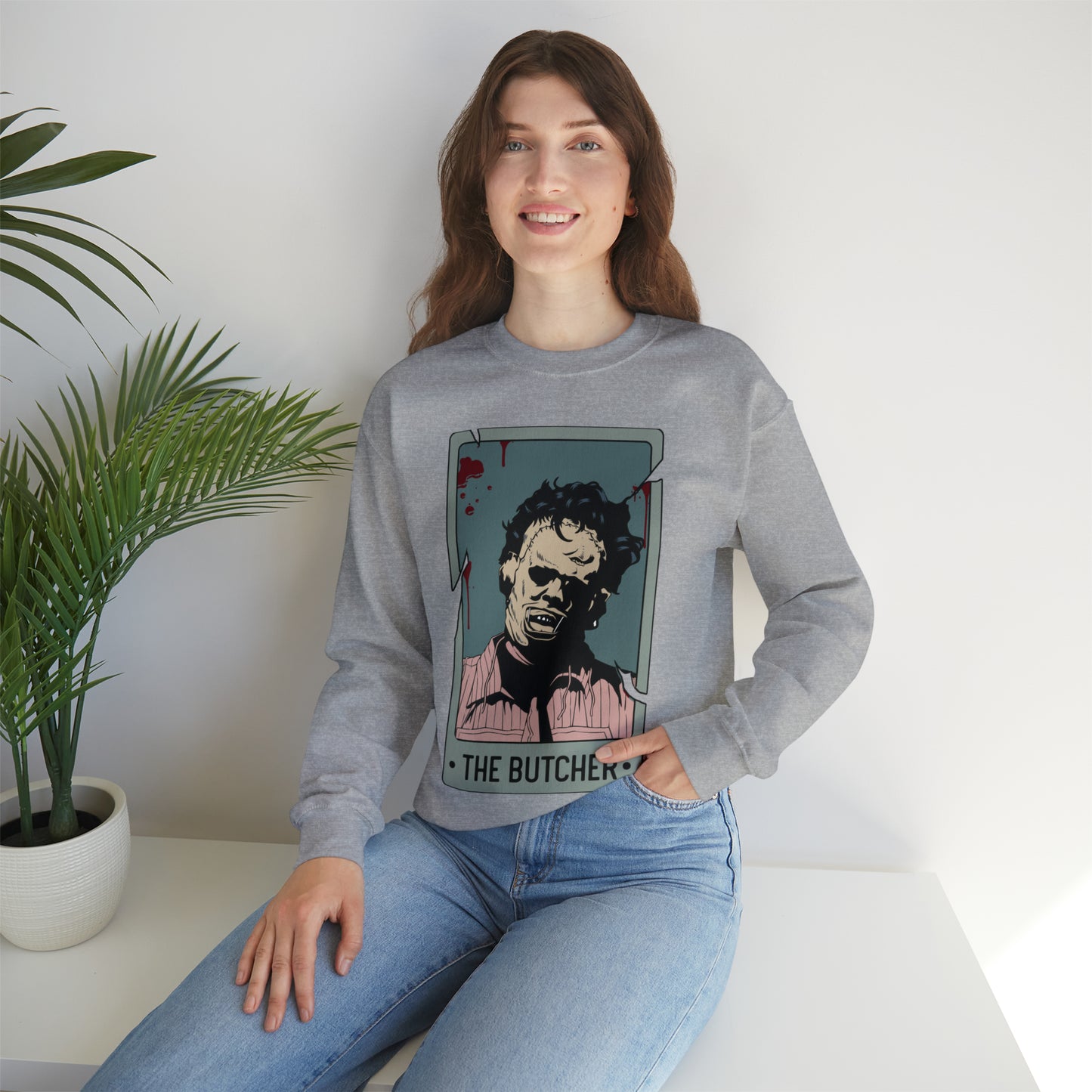 The Butcher Tarot Card Unisex Heavy Blend™ Crewneck Sweatshirt
