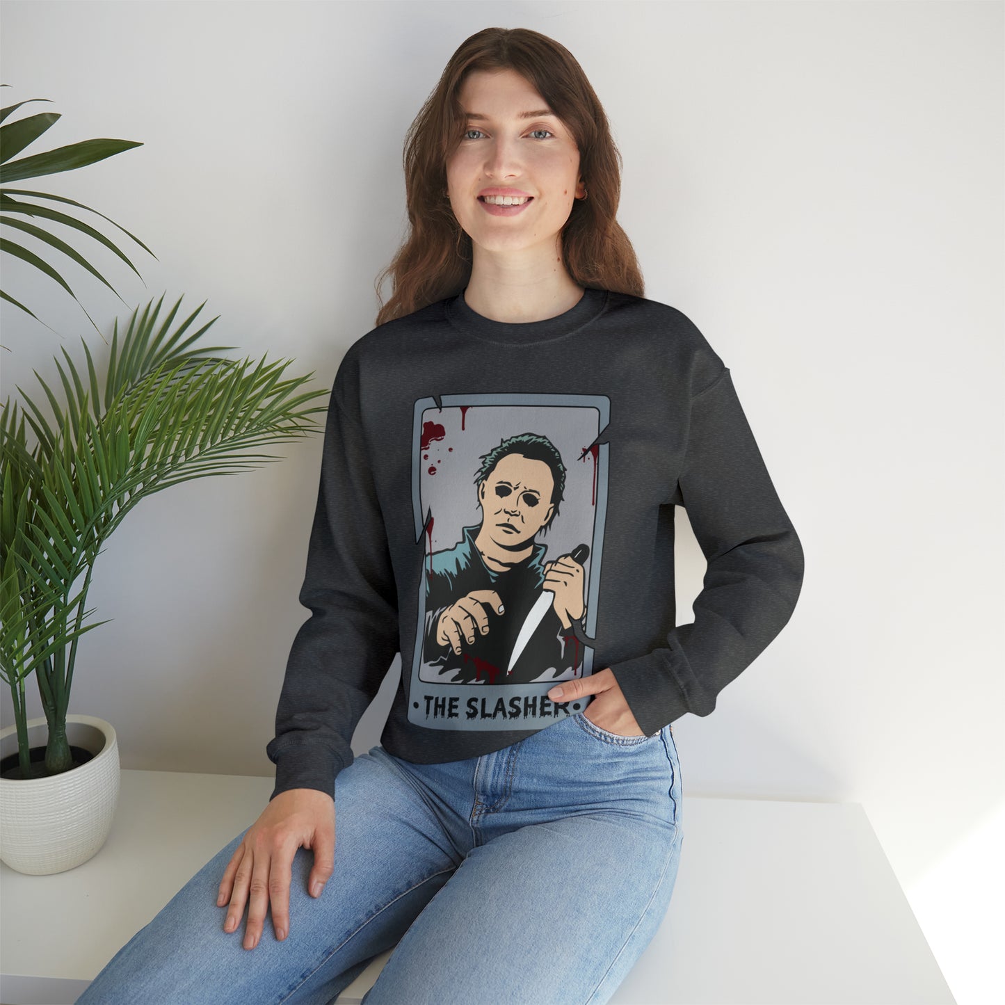 The Slasher Tarot Card Unisex Heavy Blend™ Crewneck Sweatshirt