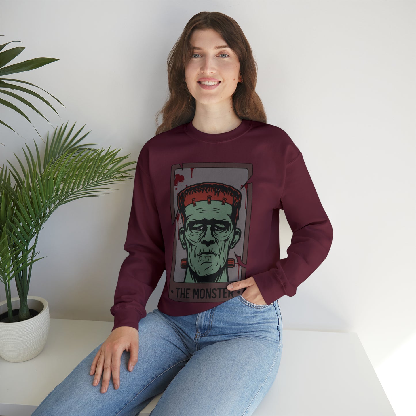 The Monster Tarot Card Unisex Heavy Blend™ Crewneck Sweatshirt
