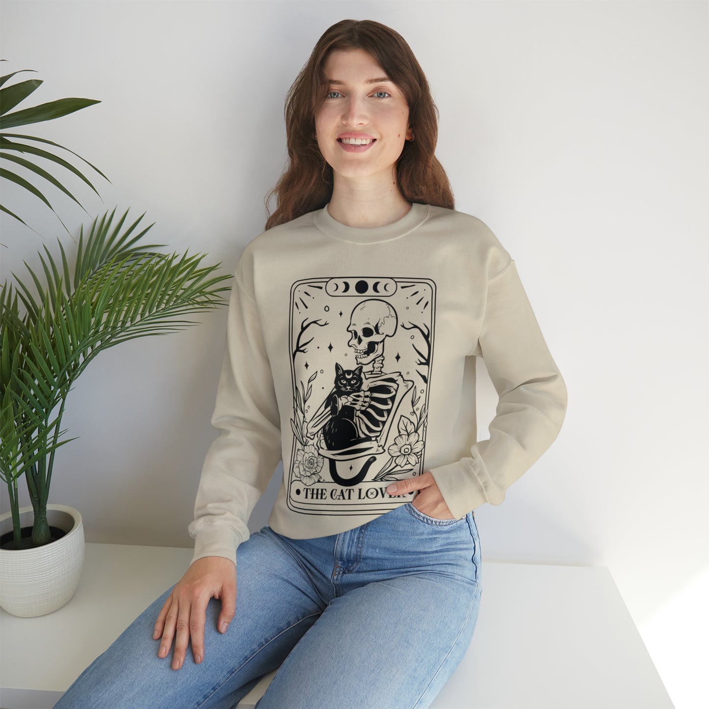 The Cat Lover Tarot Card Unisex Heavy Blend™ Crewneck Sweatshirt