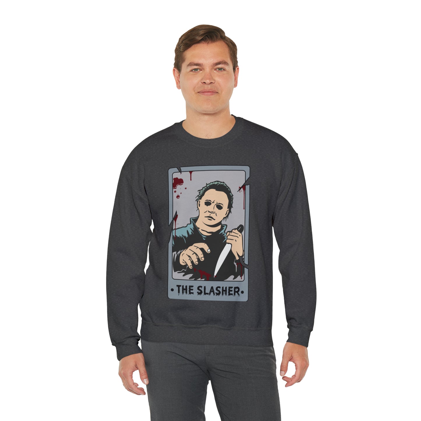 The Slasher Tarot Card Unisex Heavy Blend™ Crewneck Sweatshirt