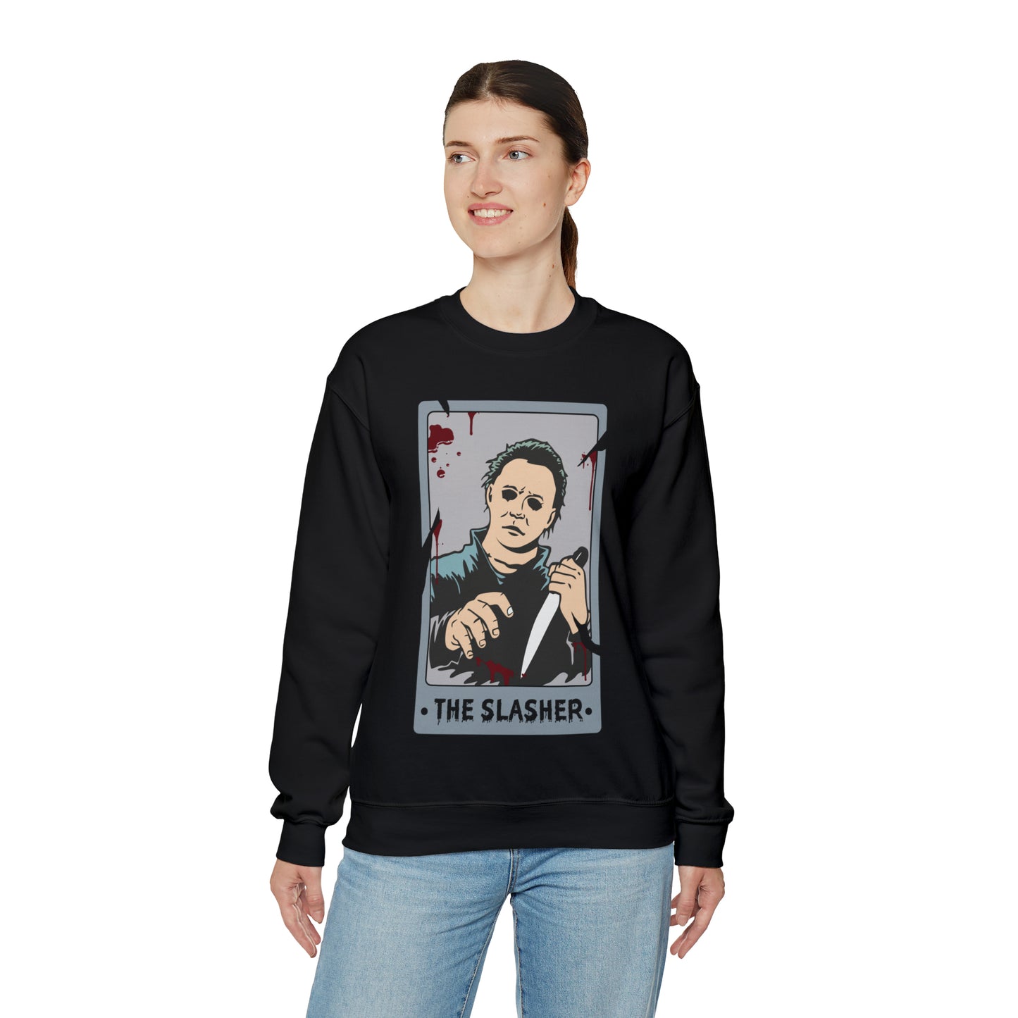 The Slasher Tarot Card Unisex Heavy Blend™ Crewneck Sweatshirt