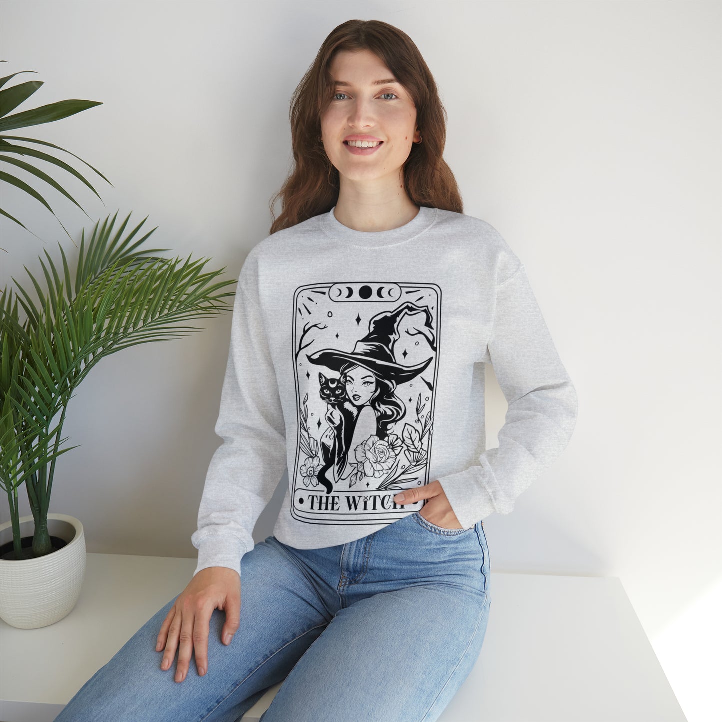 The Witch Tarot Card Unisex Heavy Blend™ Crewneck Sweatshirt