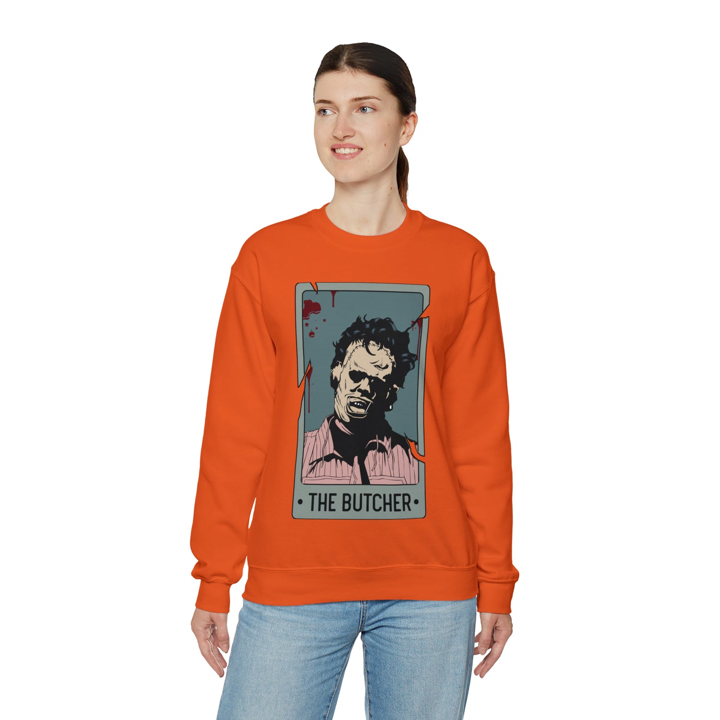 The Butcher Tarot Card Unisex Heavy Blend™ Crewneck Sweatshirt