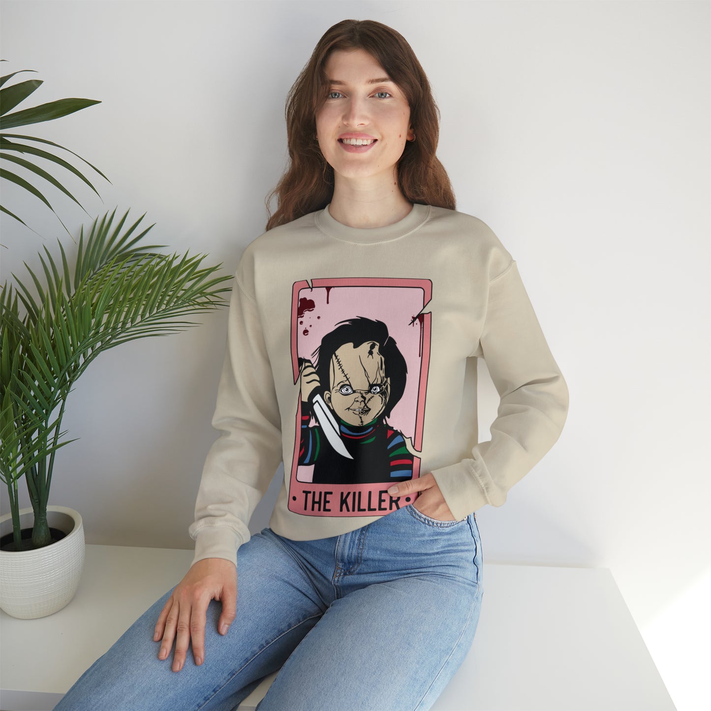 The Killer Tarot Card Unisex Heavy Blend™ Crewneck Sweatshirt
