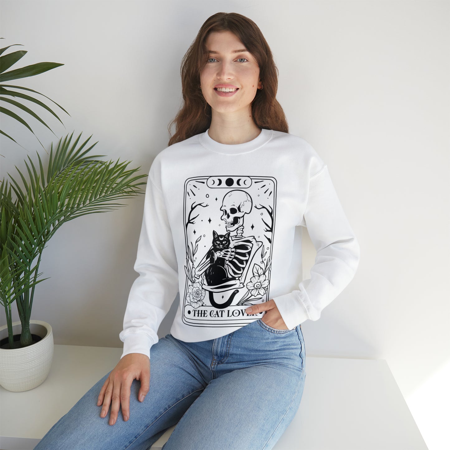 The Cat Lover Tarot Card Unisex Heavy Blend™ Crewneck Sweatshirt