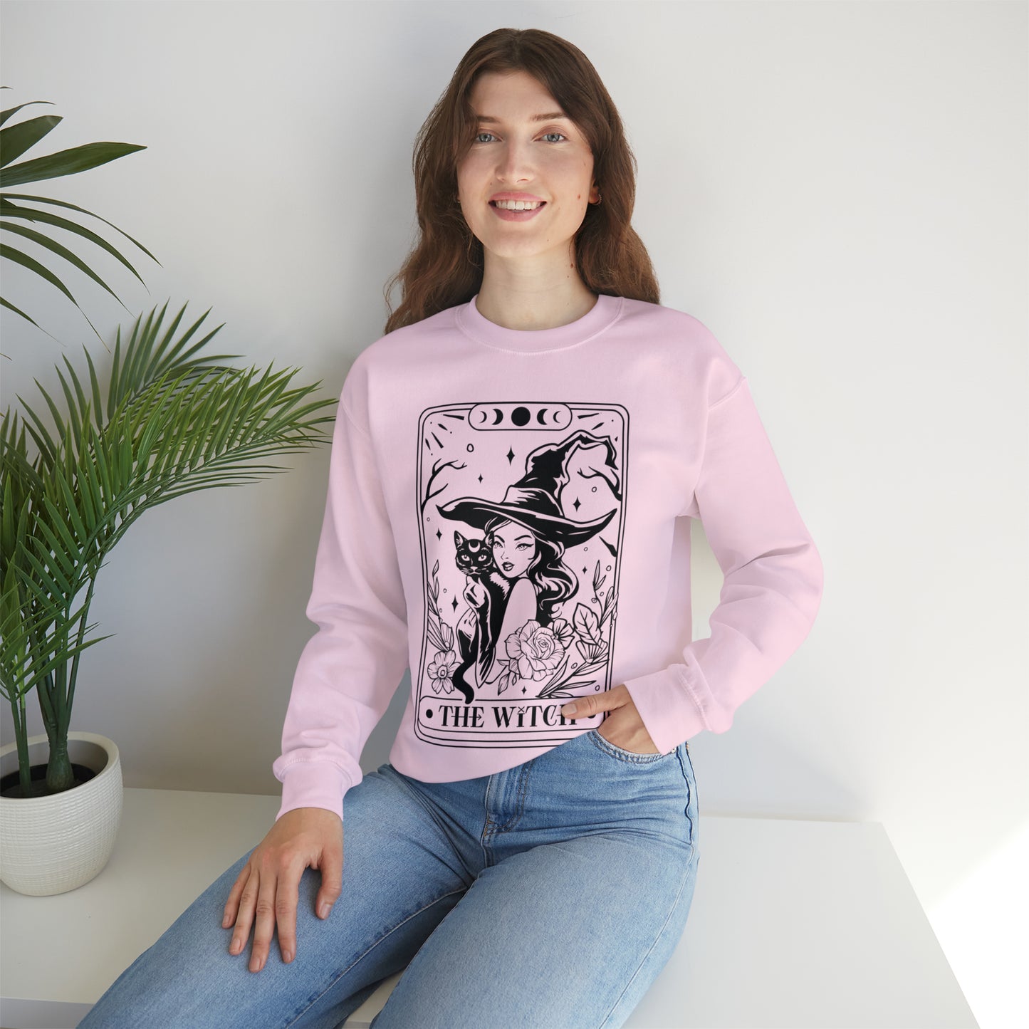 The Witch Tarot Card Unisex Heavy Blend™ Crewneck Sweatshirt