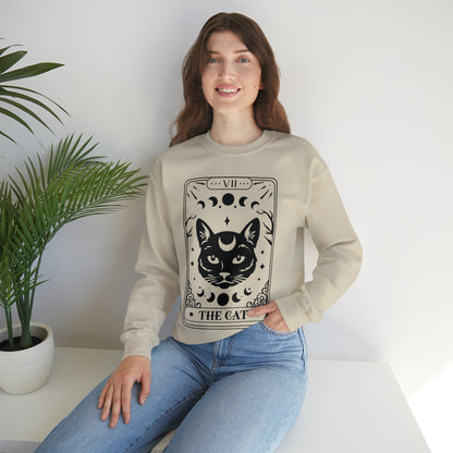 The Cat Tarot Card Unisex Heavy Blend™ Crewneck Sweatshirt