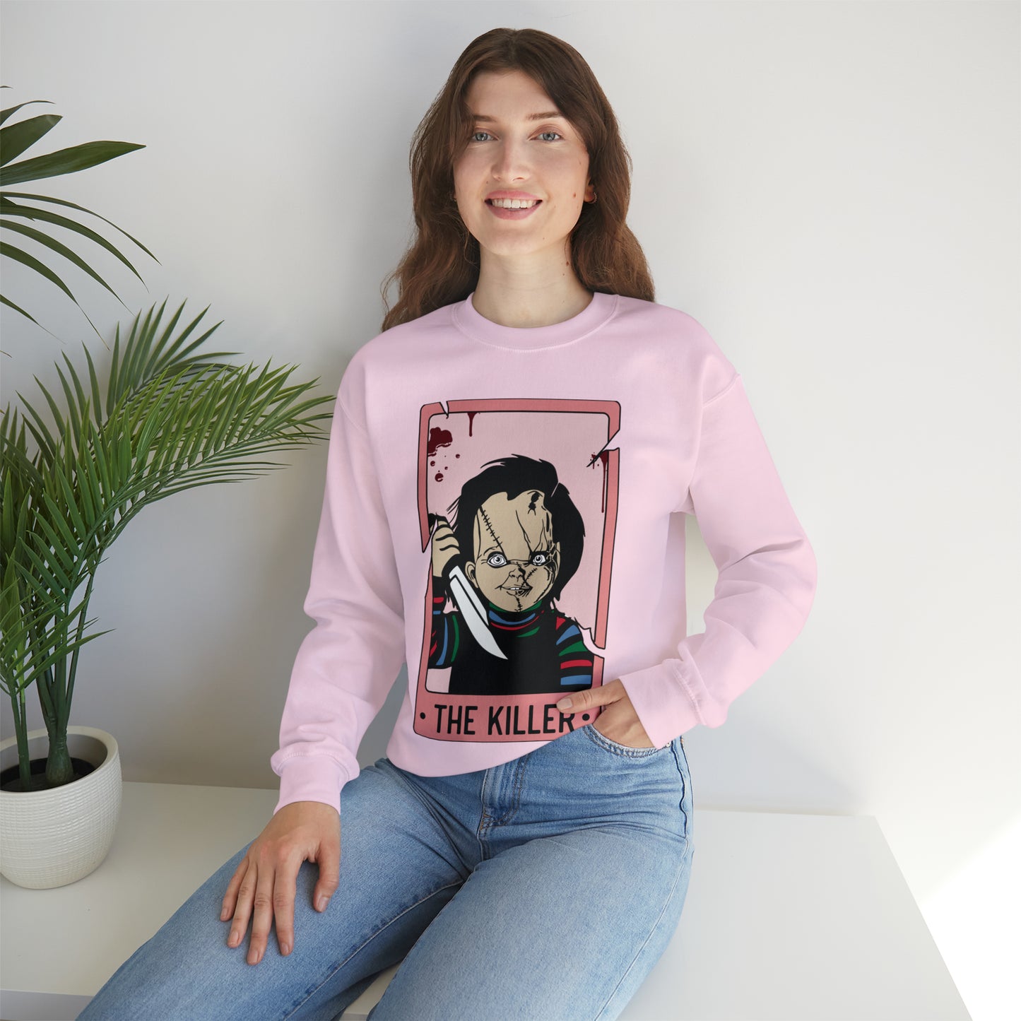 The Killer Tarot Card Unisex Heavy Blend™ Crewneck Sweatshirt